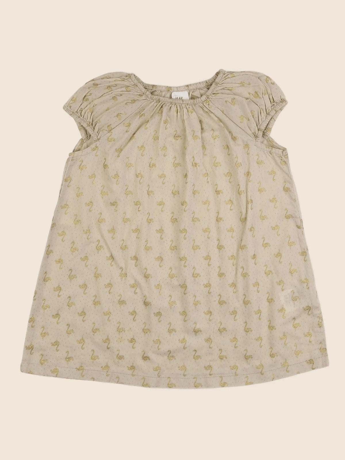 H&M - robe or, beige - 9/12 mois