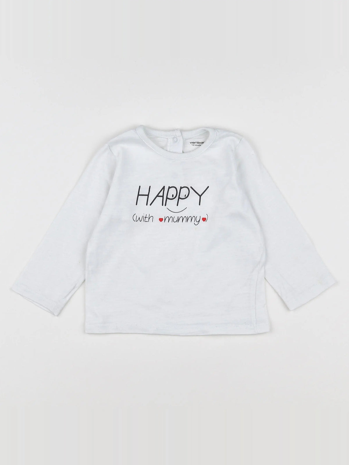 Vertbaudet - tee-shirt blanc - 12 mois