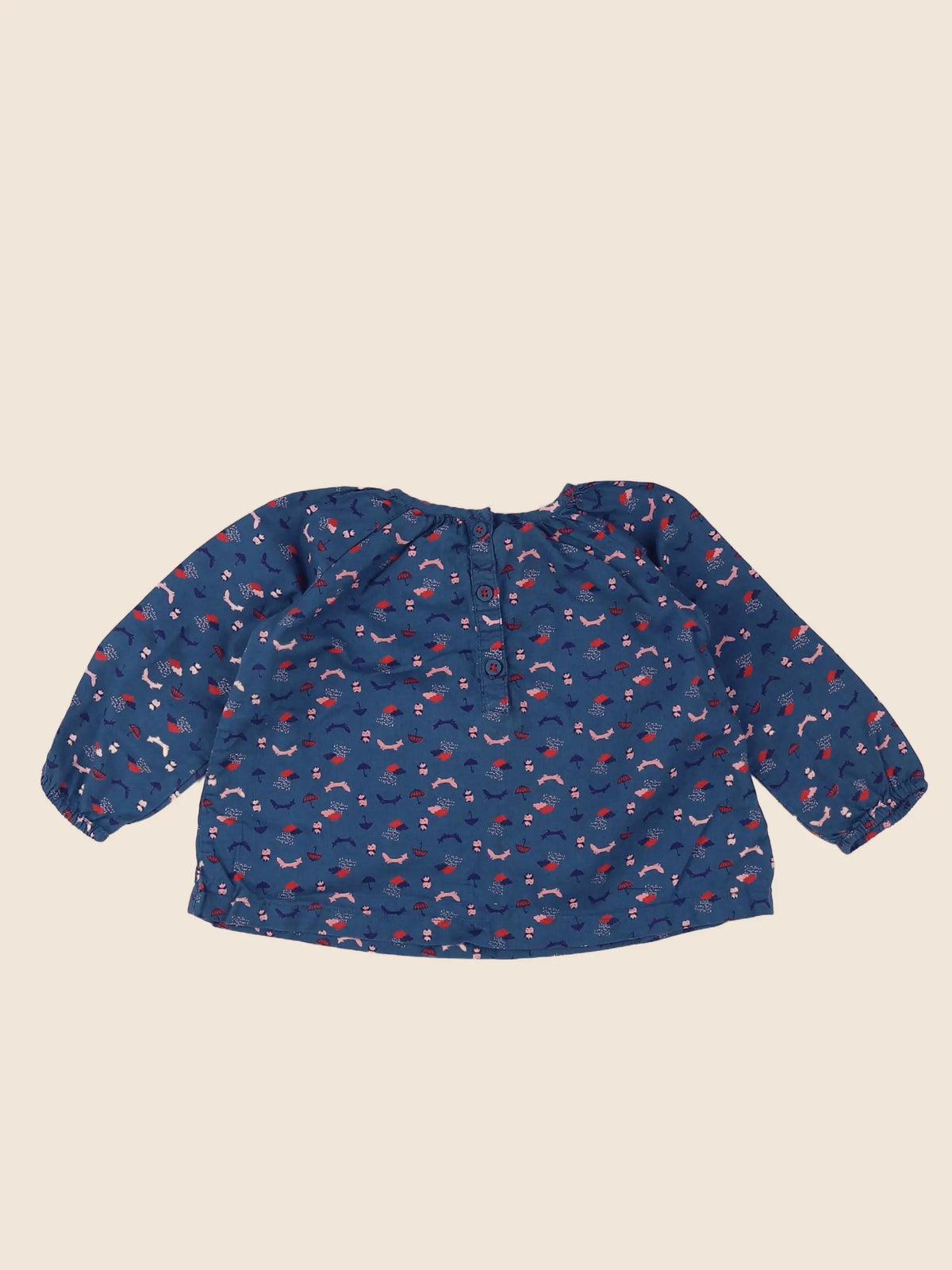 Boutchou - blouse bleu - 9 mois