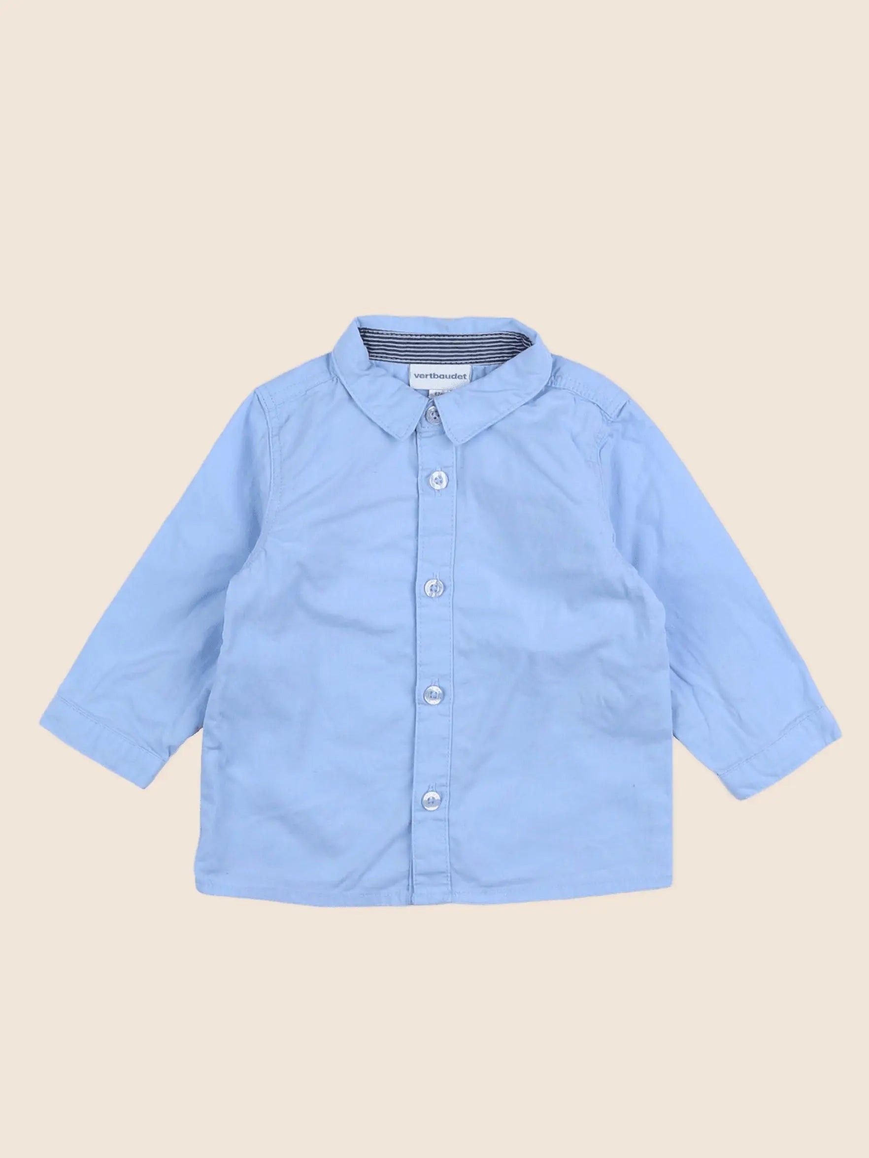 Vertbaudet - chemise bleu - 6 mois