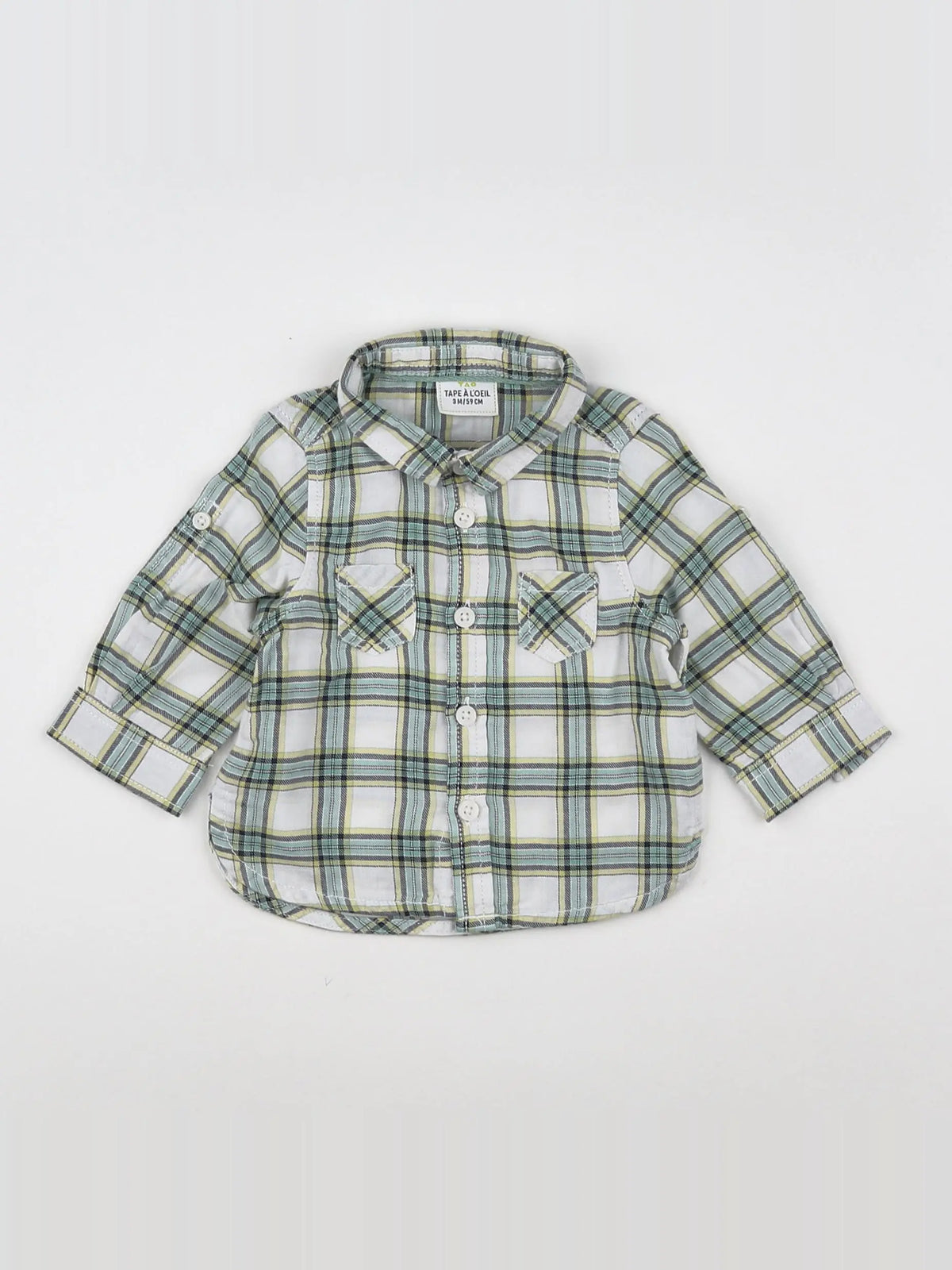 Tape à l'oeil - chemise vert, jaune - 3 mois