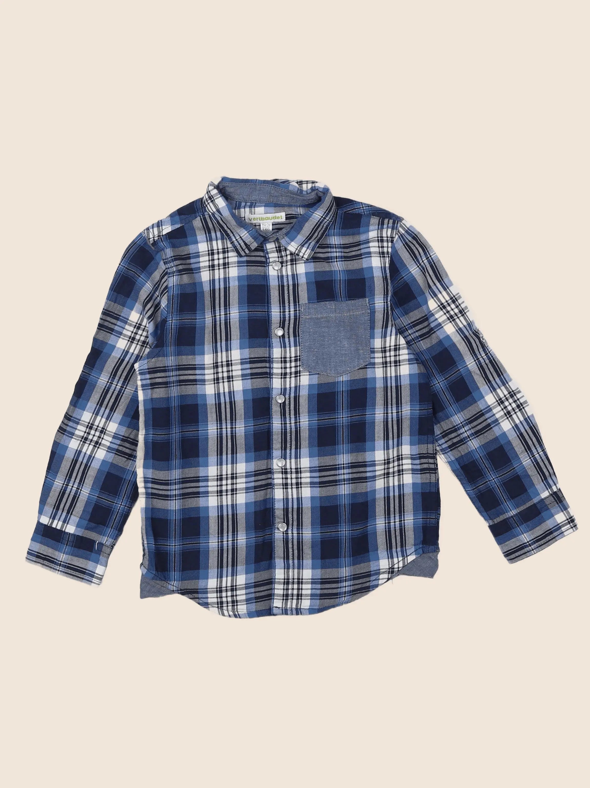 Vertbaudet - chemise bleu - 8 ans