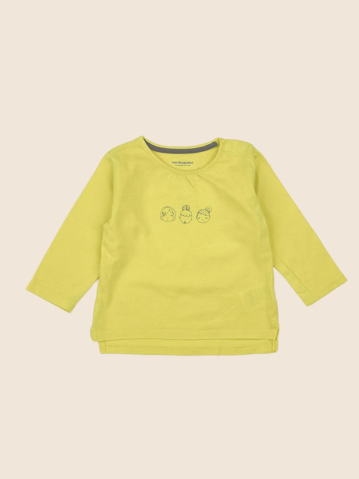 Vertbaudet - tee-shirt jaune - 12 mois