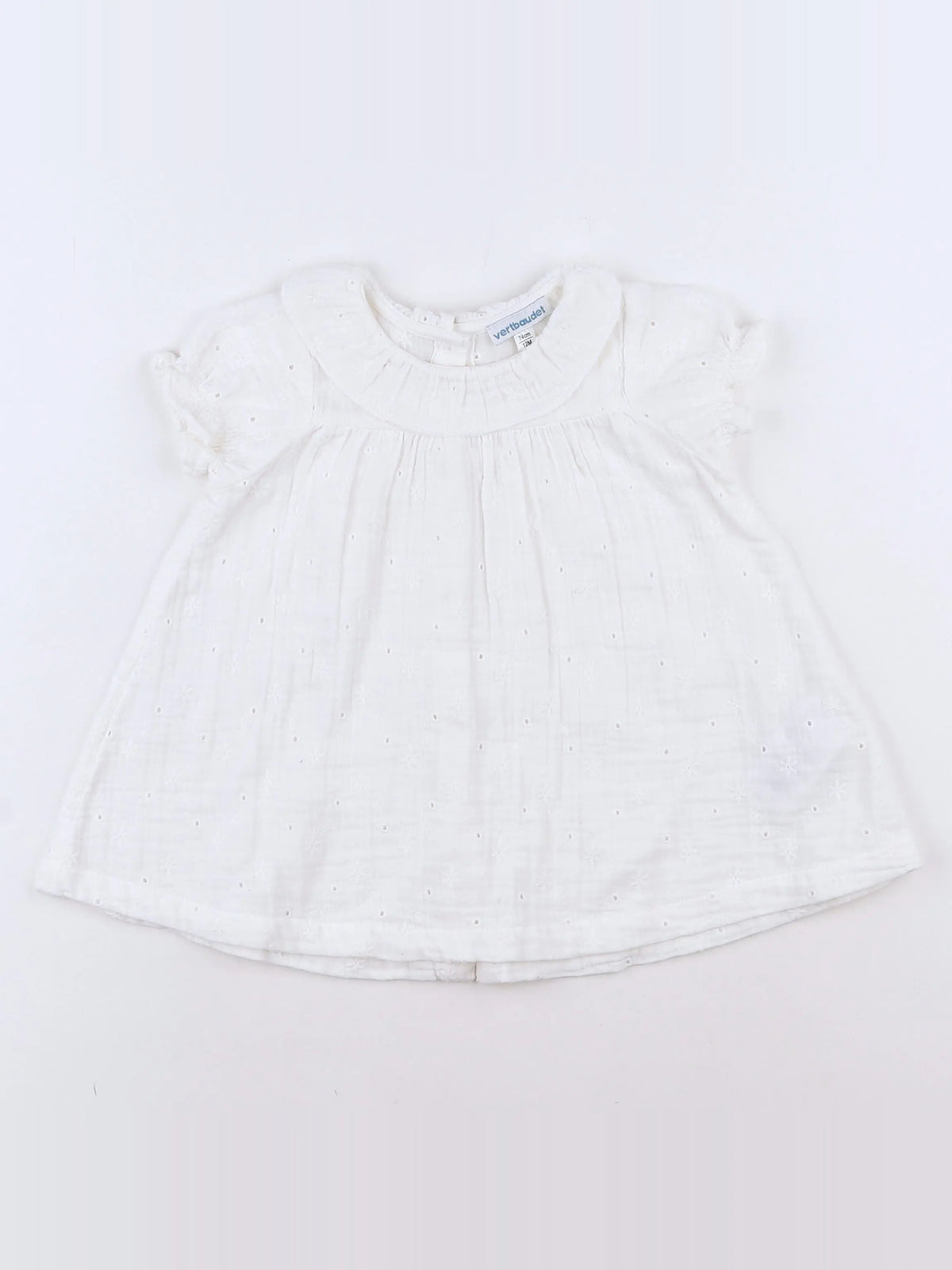 Vertbaudet - robe blanc - 12 mois