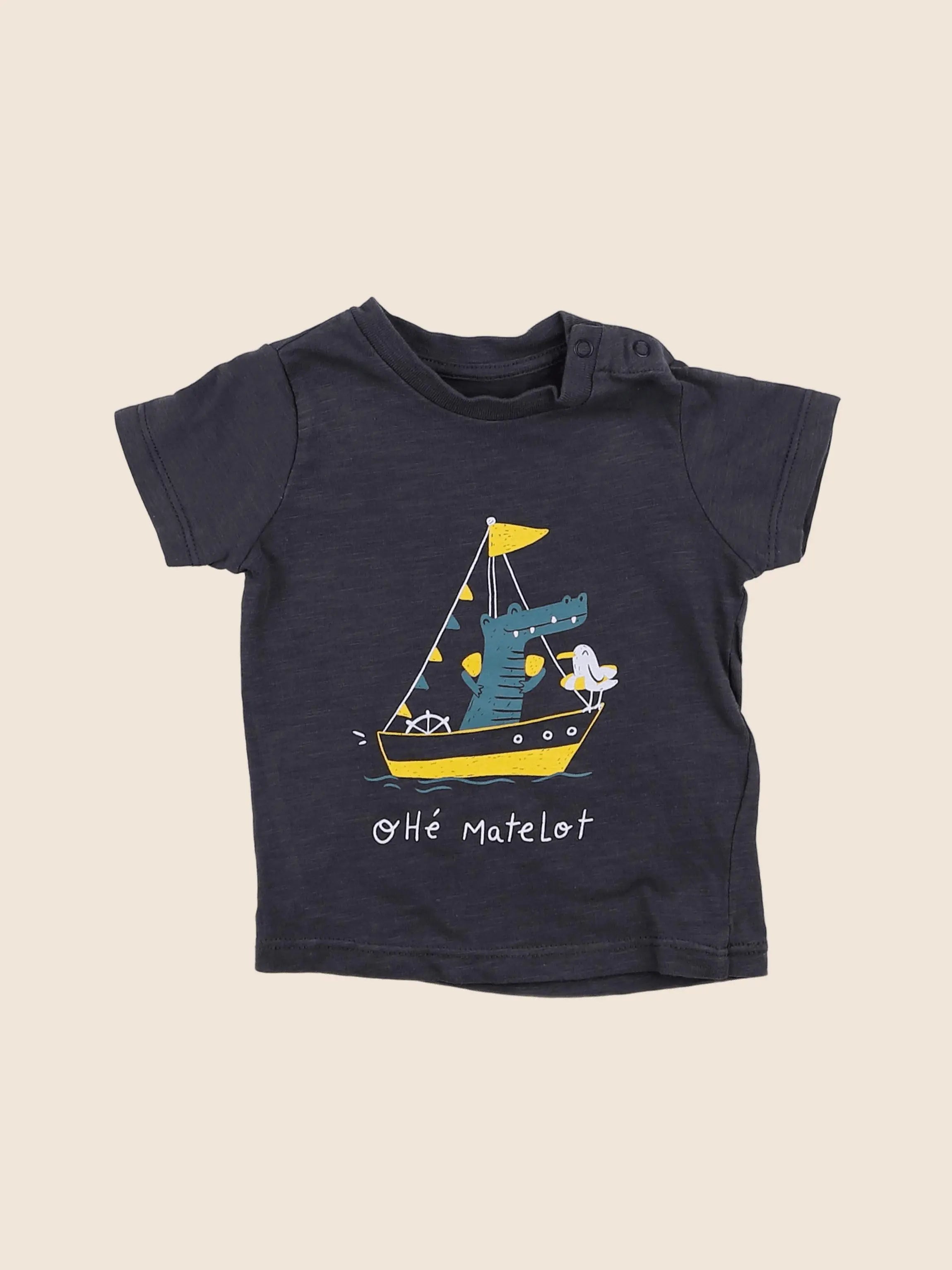 Vertbaudet - tee-shirt gris - 3 mois