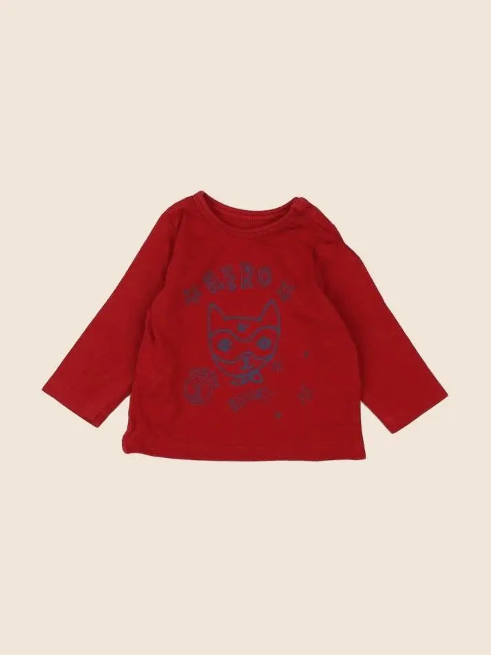 Vertbaudet - tee-shirt rouge - 3 mois