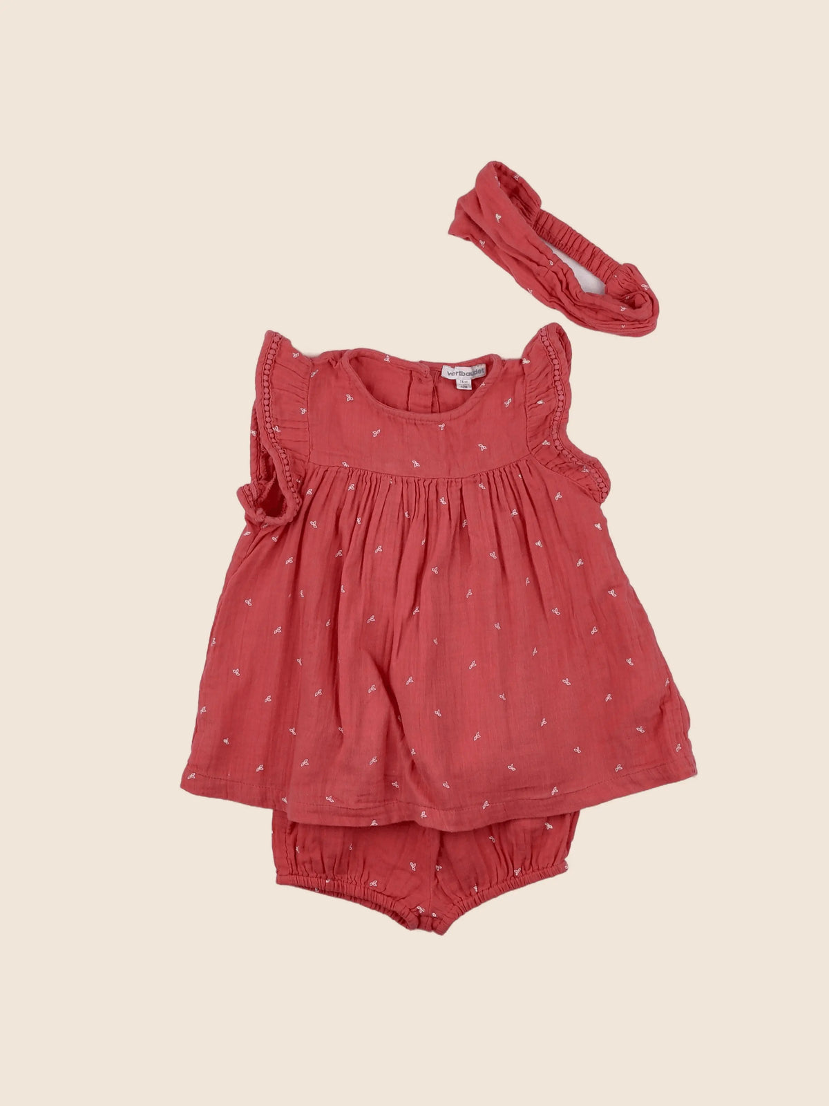 Vertbaudet - robe rouge - 12 mois