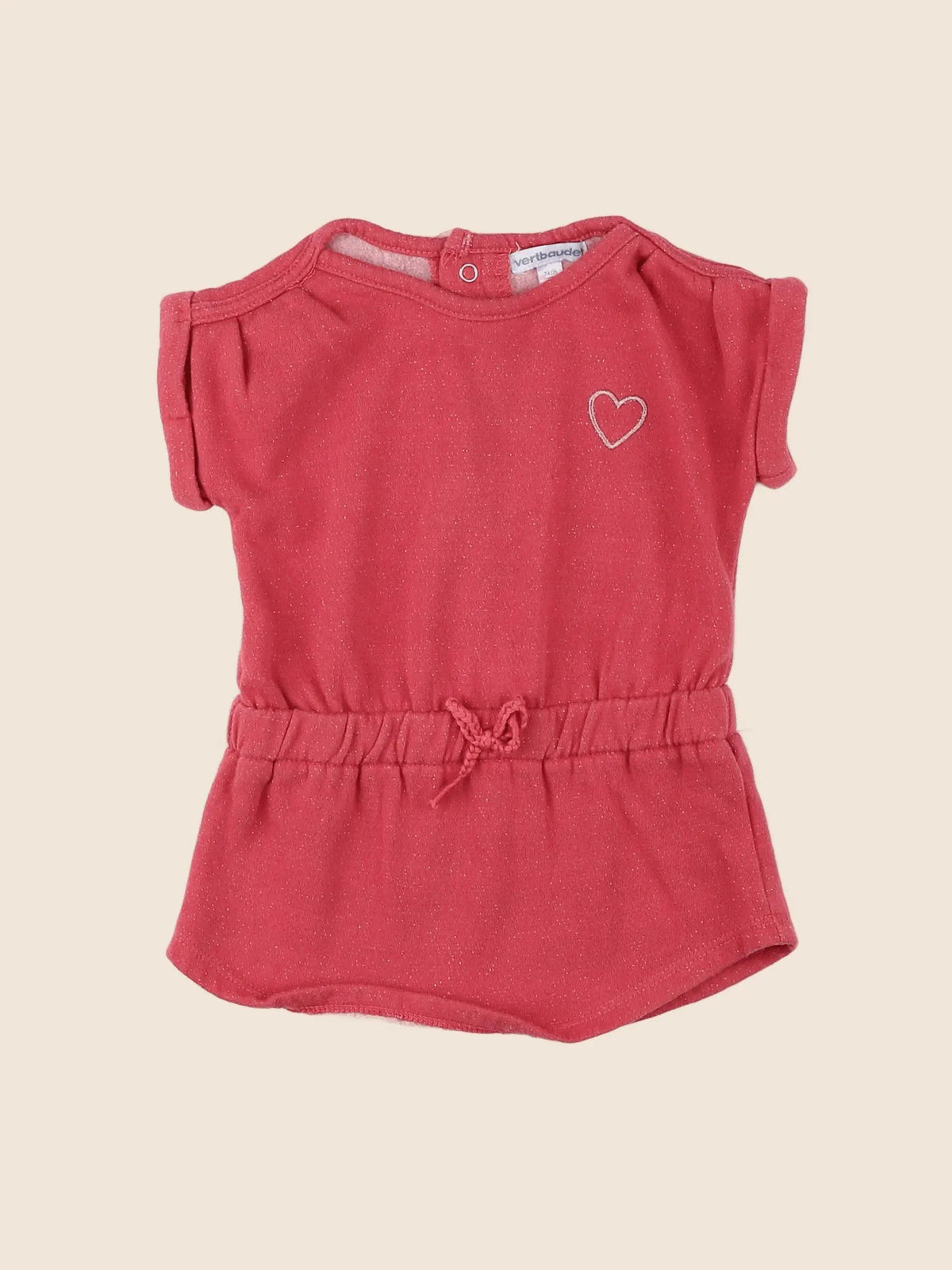 Vertbaudet - robe rose, or - 12 mois