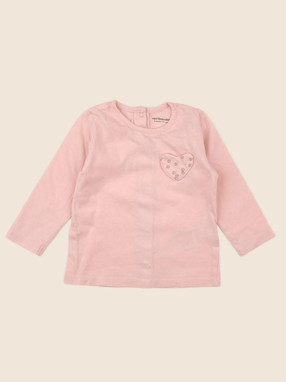 Vertbaudet - tee-shirt rose - 9 mois