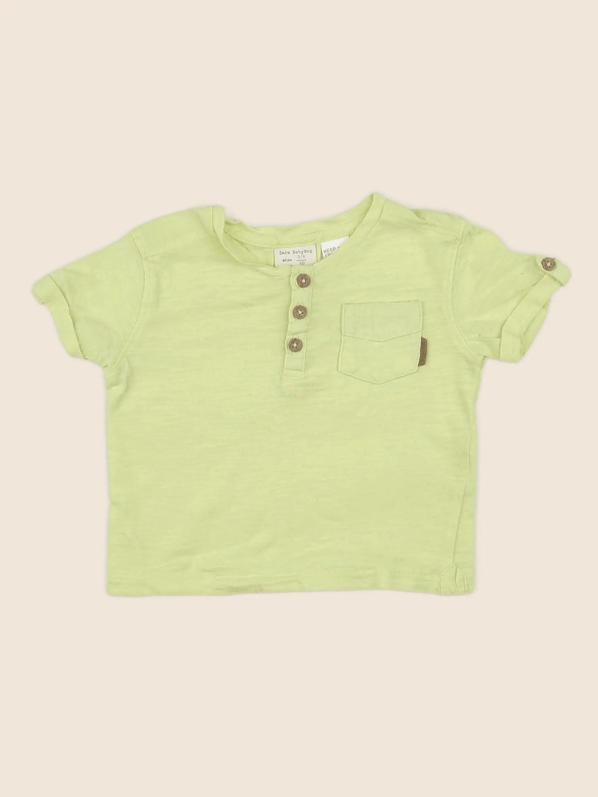 Zara - tee-shirt jaune - 3/6 mois