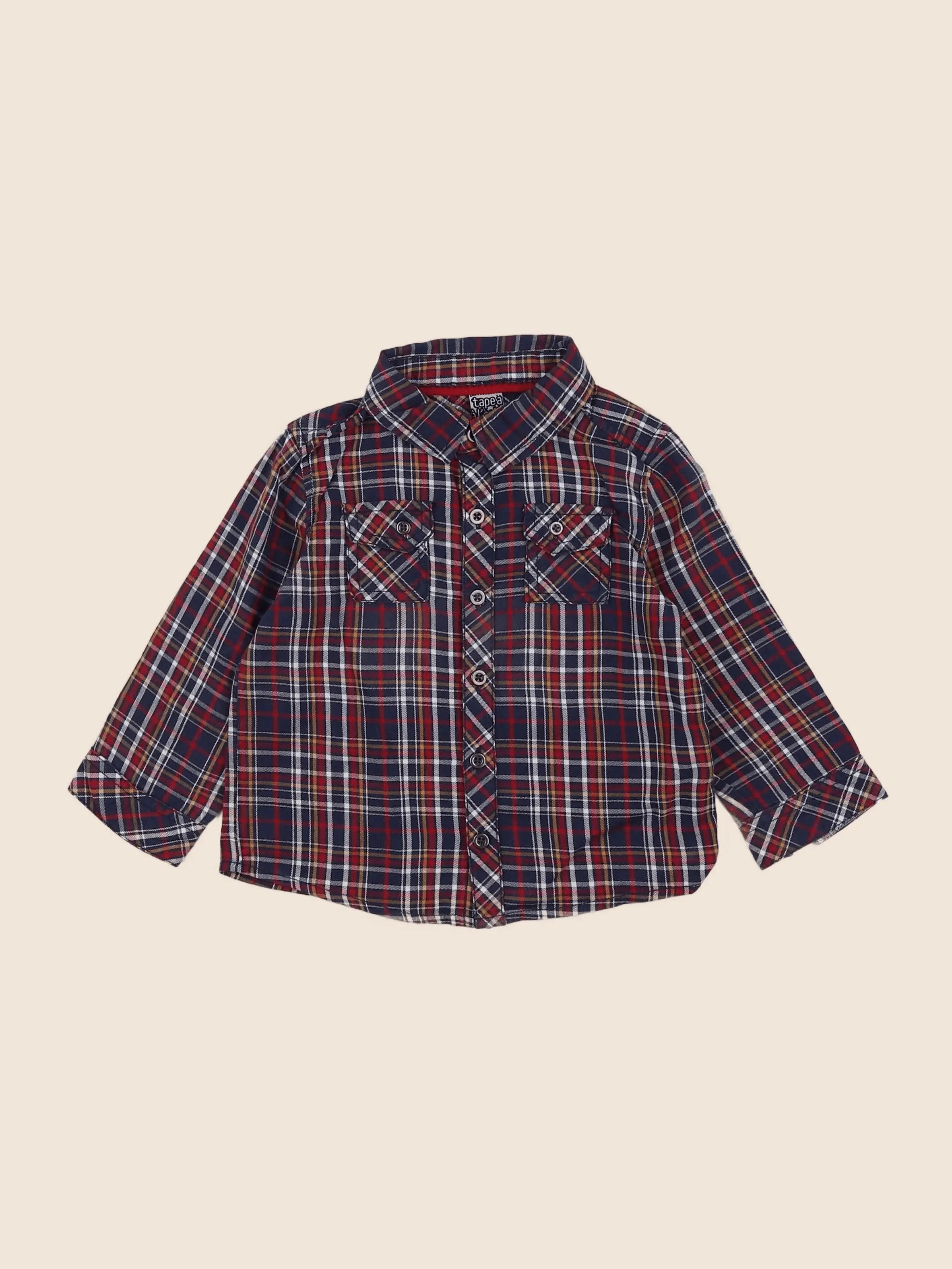 Tape à l'oeil - chemise bleu, rouge, multicolore - 18 mois