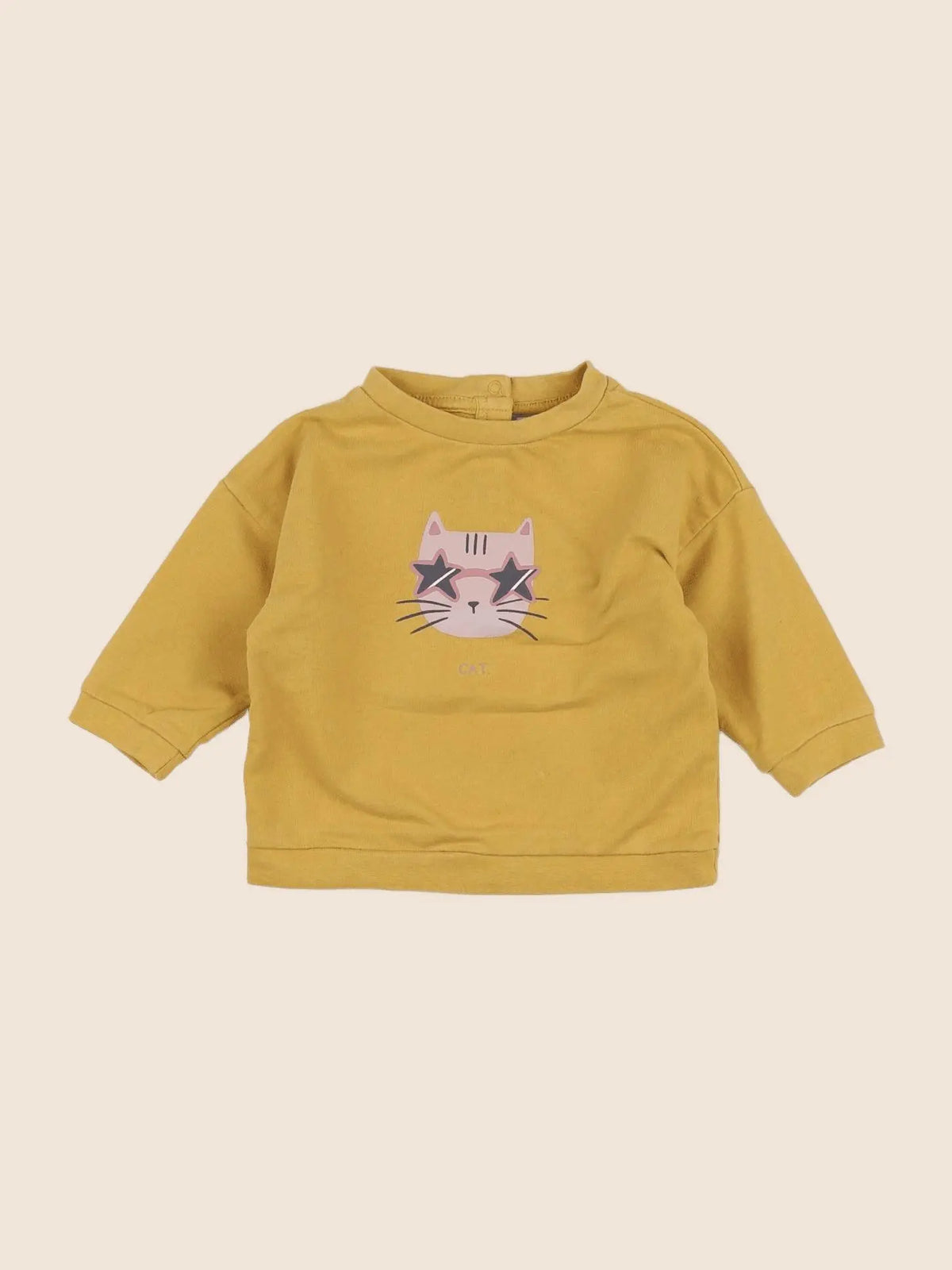 Vertbaudet - sweat jaune - 9 mois