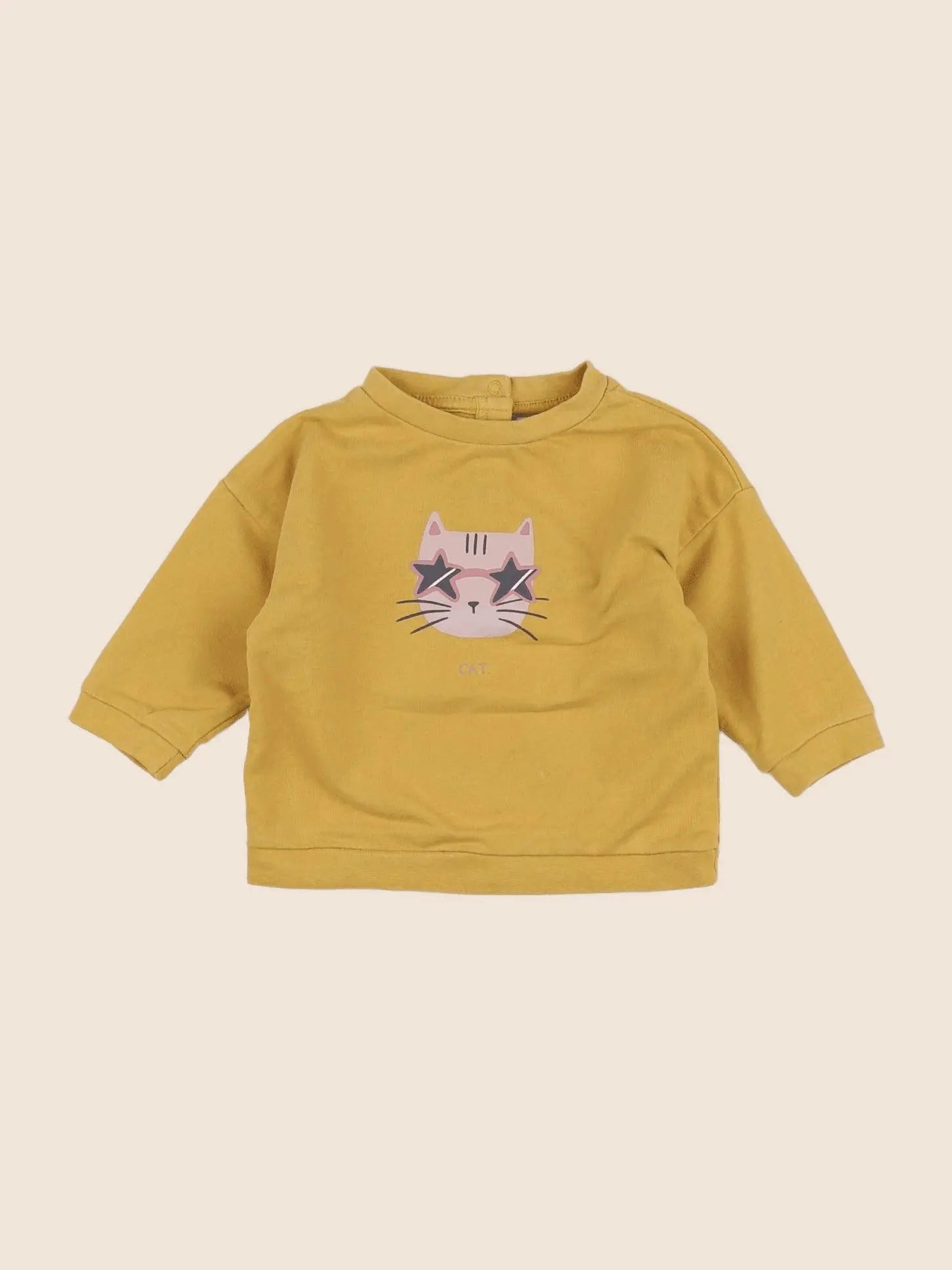 Vertbaudet - sweat jaune - 9 mois