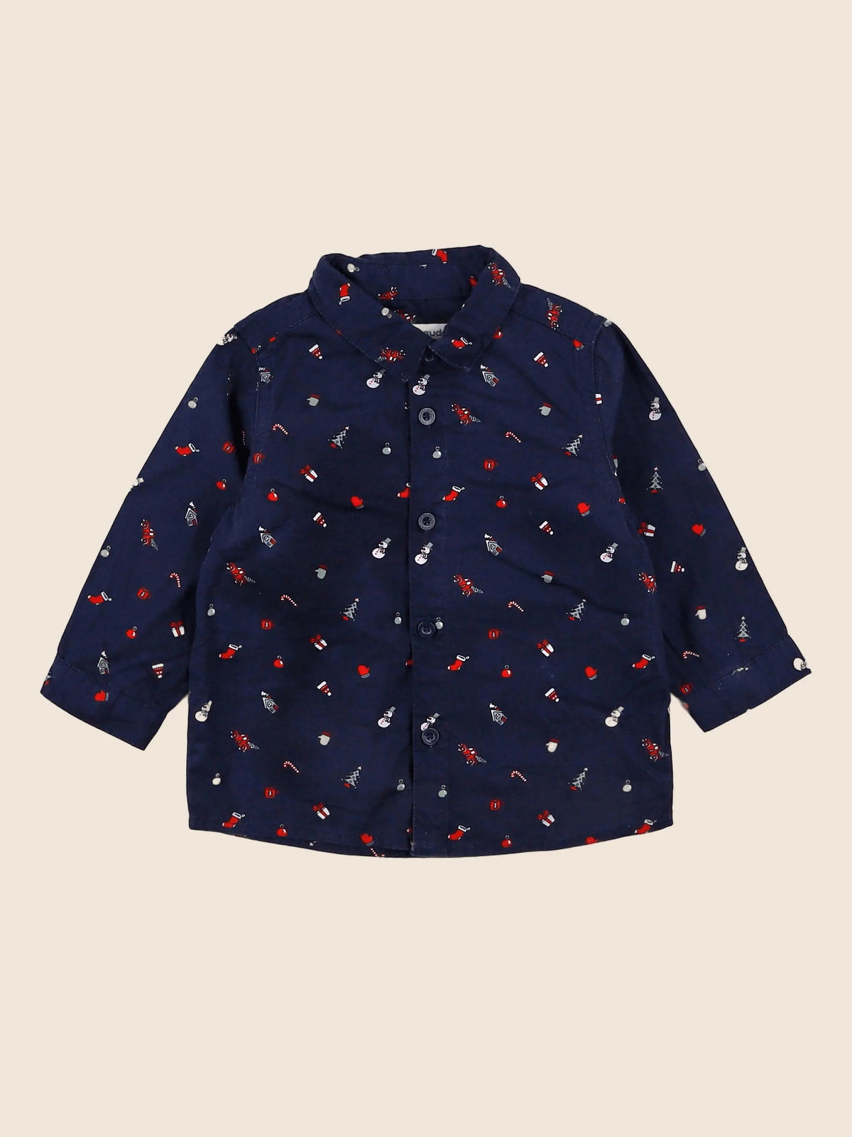 Vertbaudet - chemise bleu - 9 mois