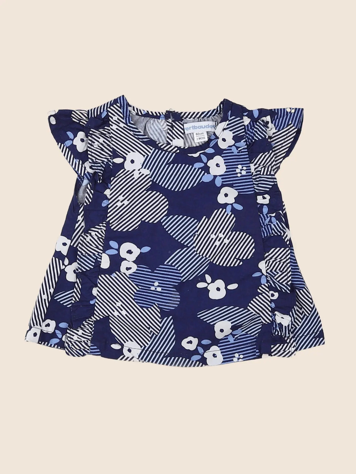 Vertbaudet - blouse bleu - 3 mois