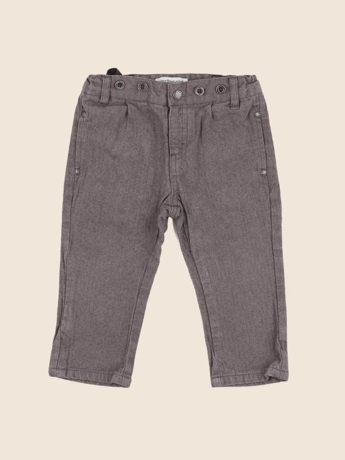 Vertbaudet - pantalon taupe - 12 mois