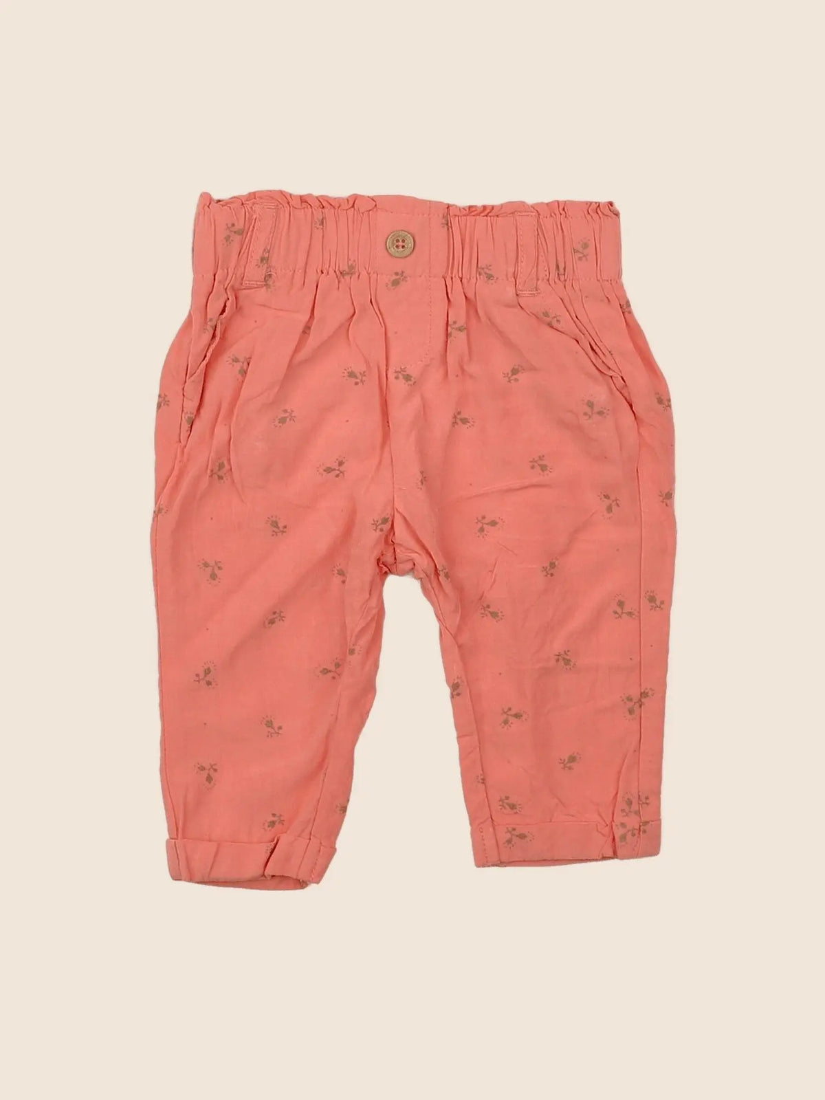 Vertbaudet - pantalon orange - 6 mois