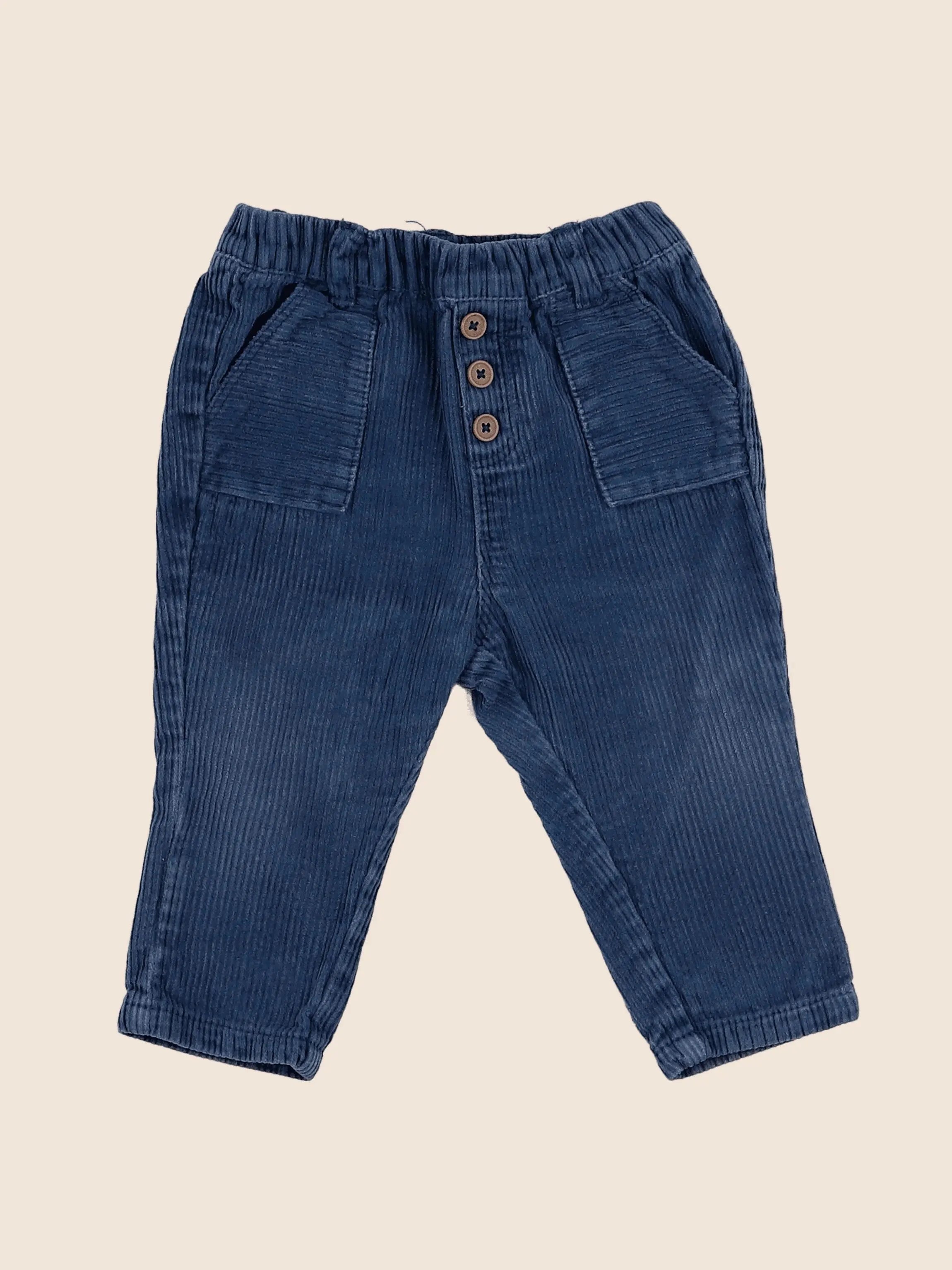 Vertbaudet - pantalon bleu - 12 mois