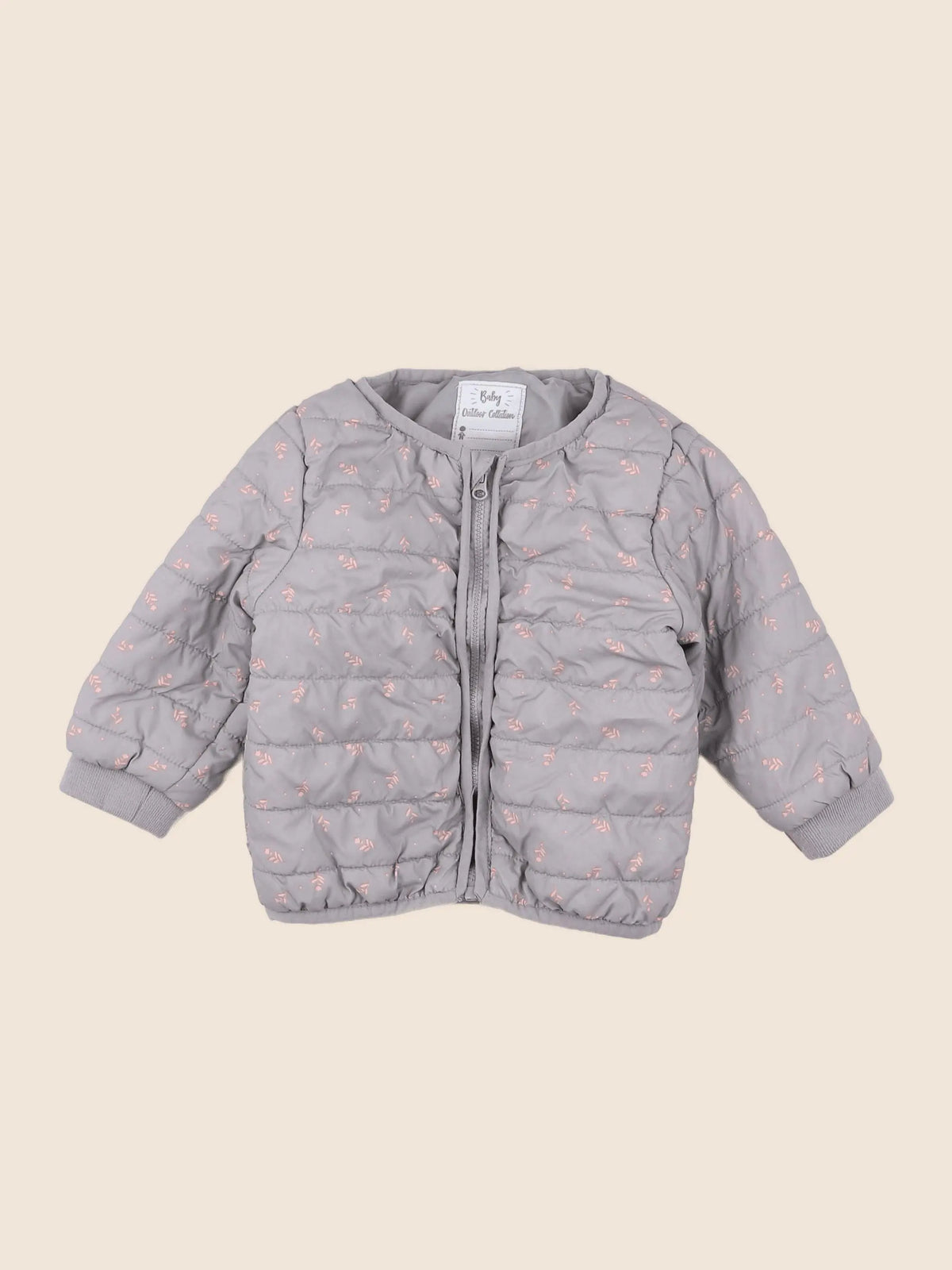 Vertbaudet - doudoune taupe, rose - 18 mois