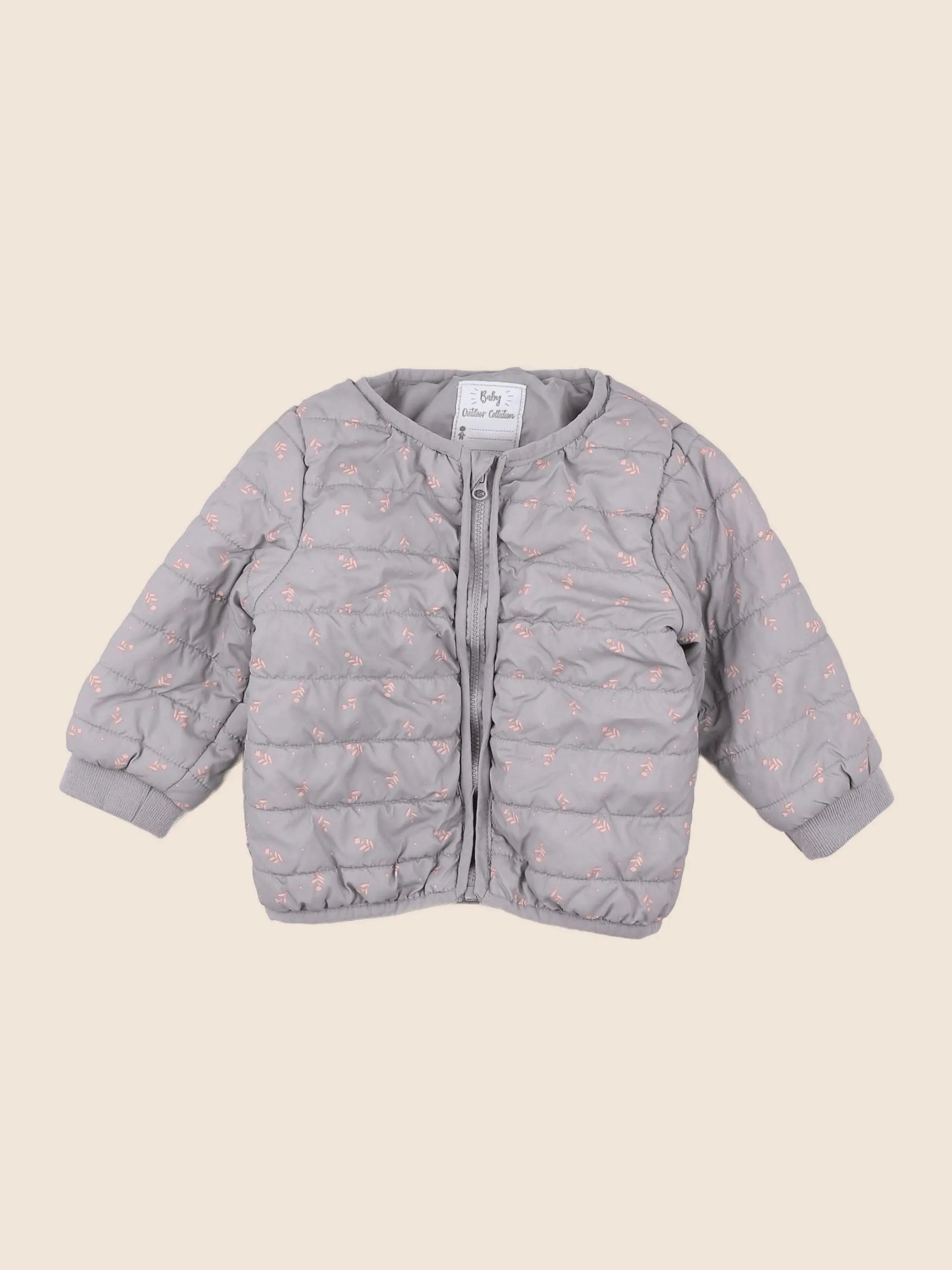 Vertbaudet - doudoune taupe, rose - 18 mois