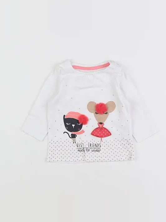 Vertbaudet - tee-shirt blanc, multicolore - 3 mois