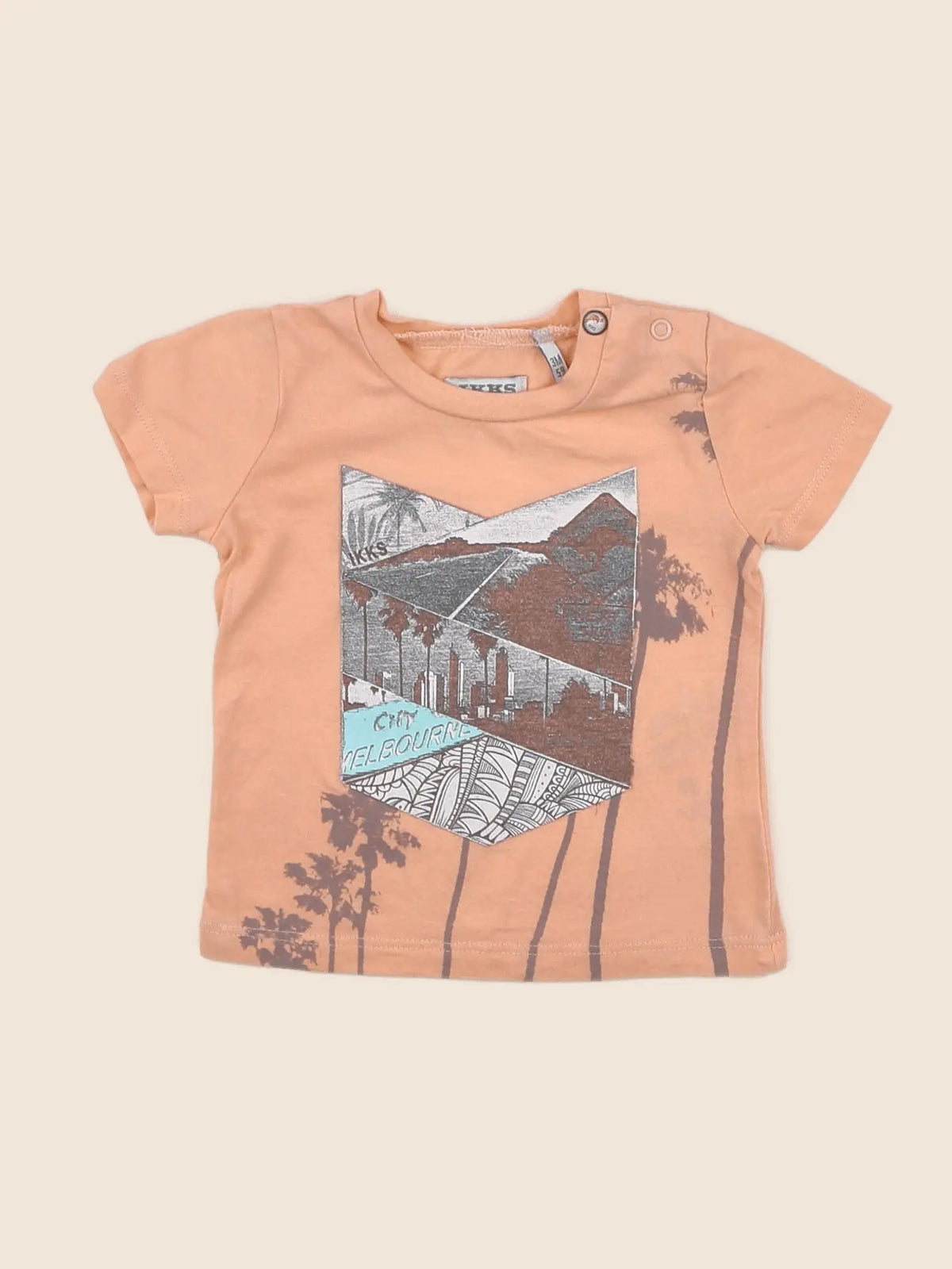 IKKS - tee-shirt orange, rose - 3 mois