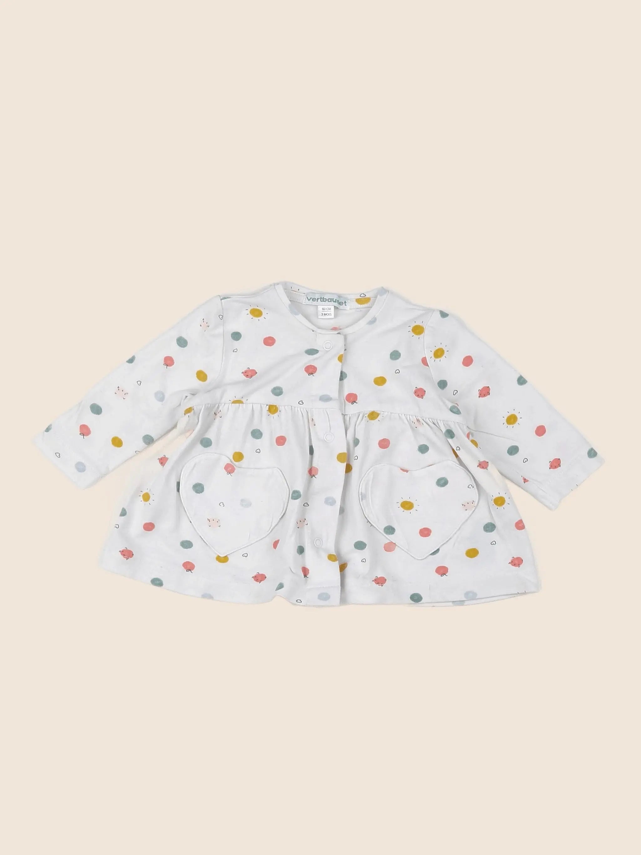 Vertbaudet - tee-shirt multicolore - 3 mois