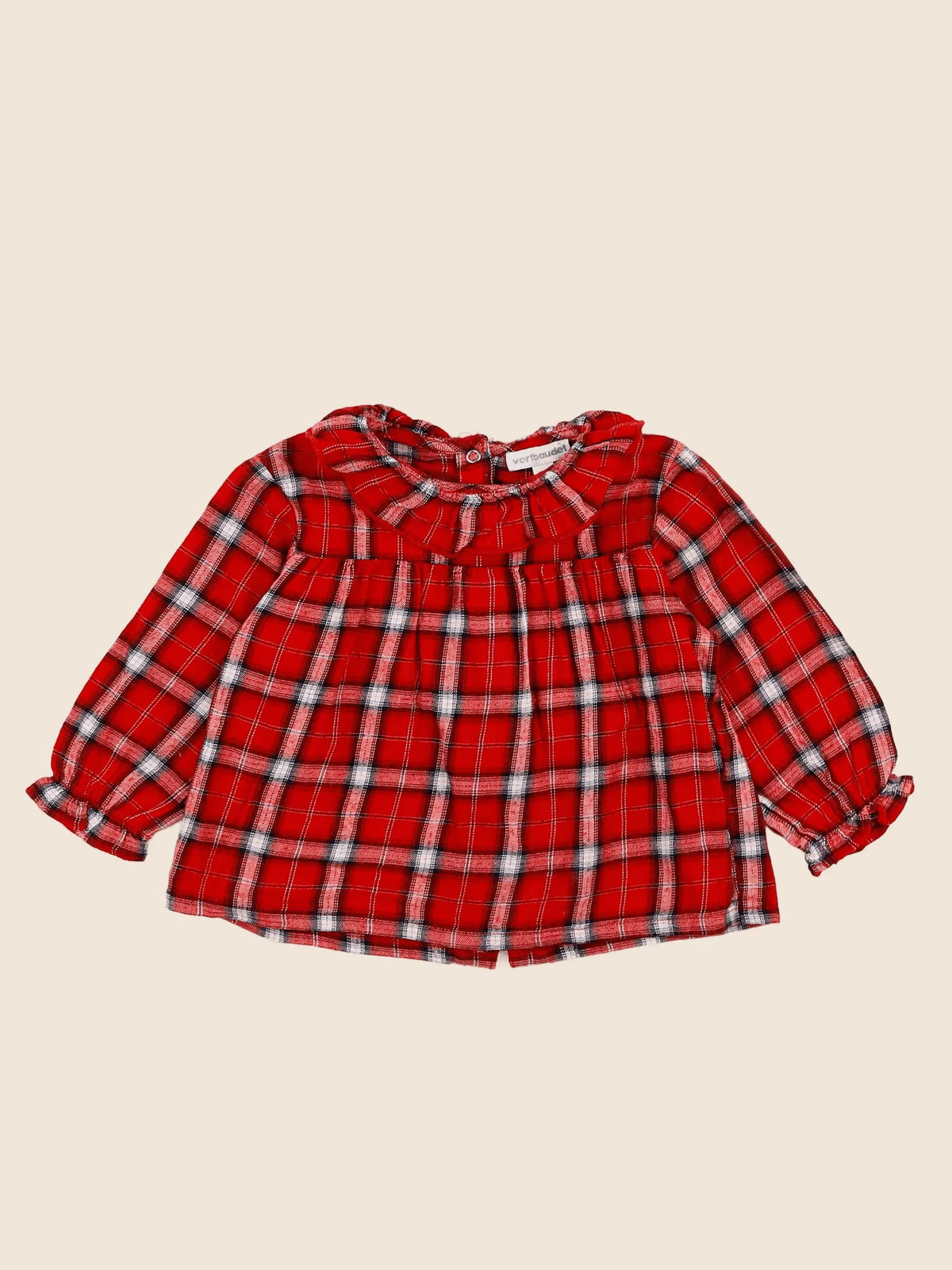 Vertbaudet - blouse rouge, or - 12 mois