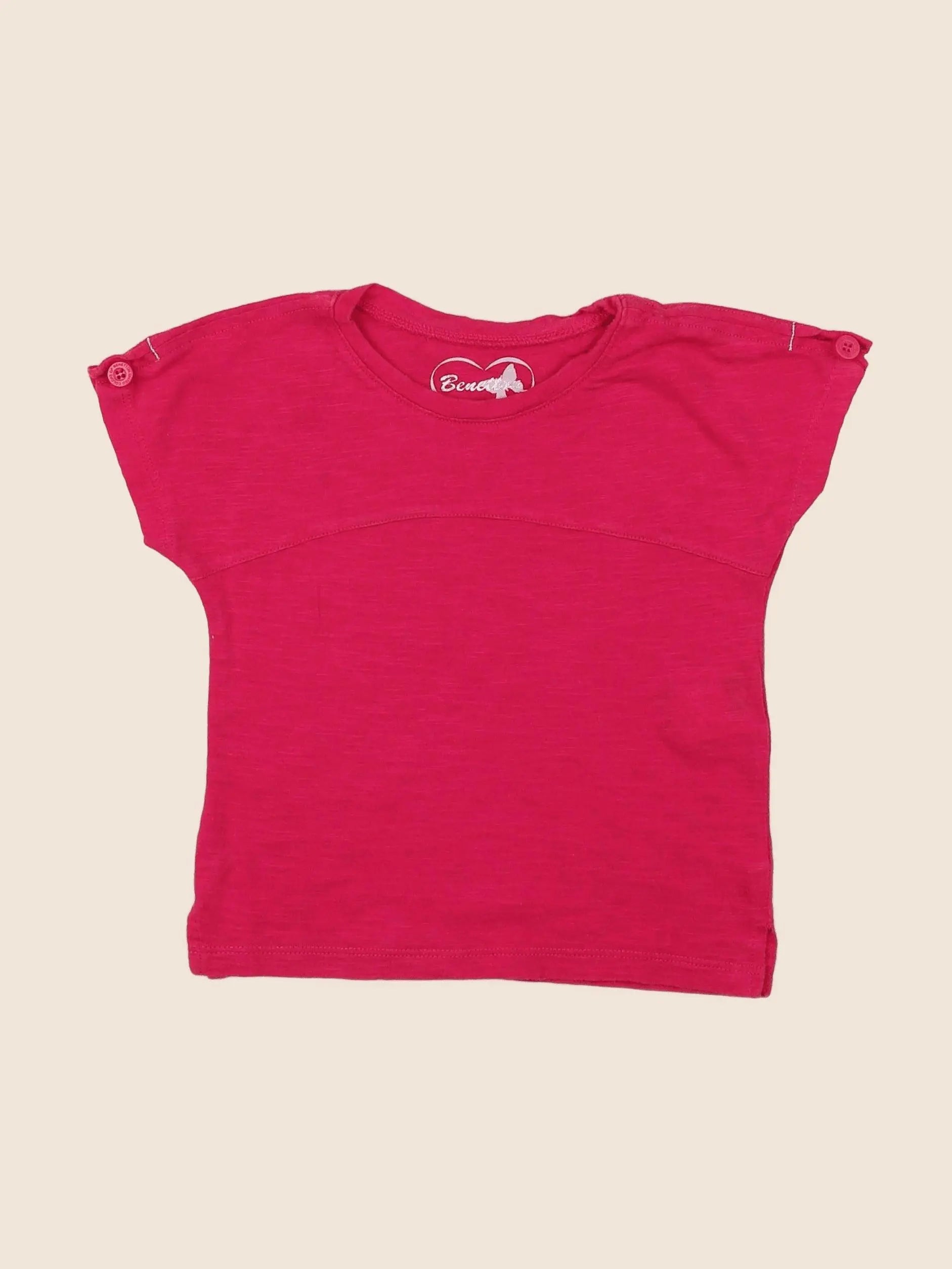 Benetton - tee-shirt rose - 18 mois