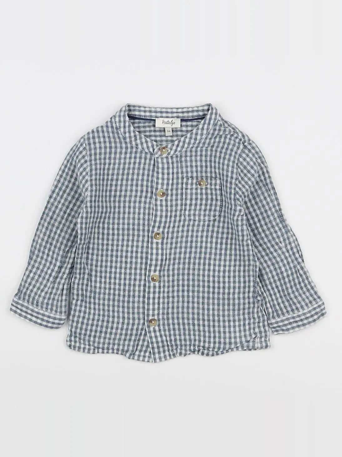 Natalys - chemise bleu, vert - 6 mois