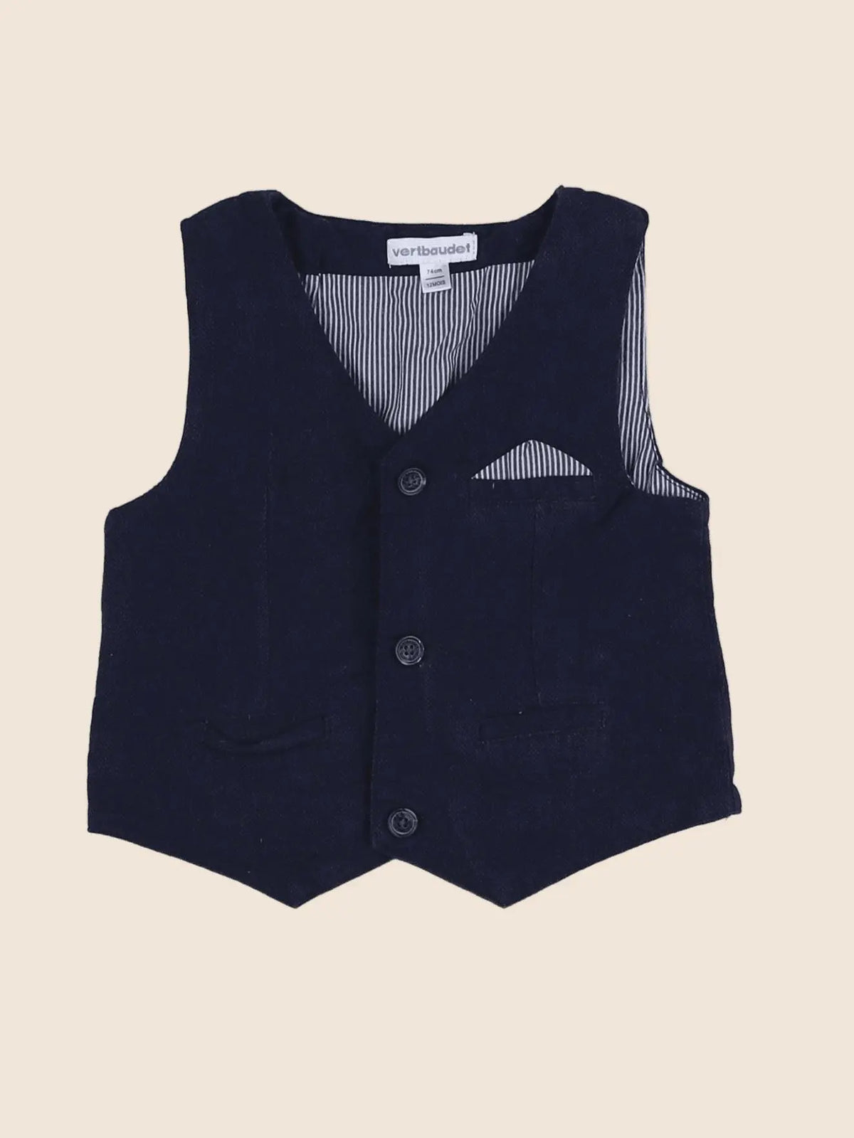 Vertbaudet - gilet bleu - 12 mois