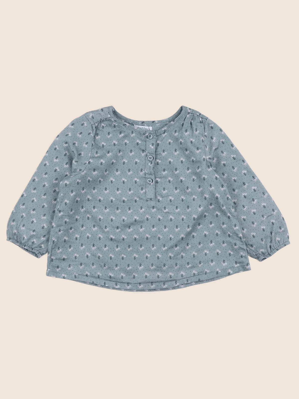 Boutchou - blouse vert - 12 mois