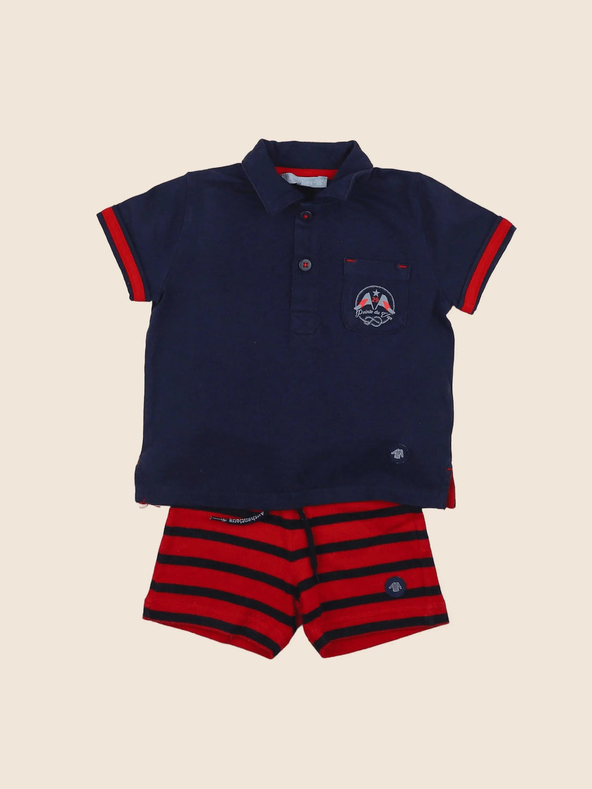 Armor Lux - ensemble bleu, rouge - 12 mois
