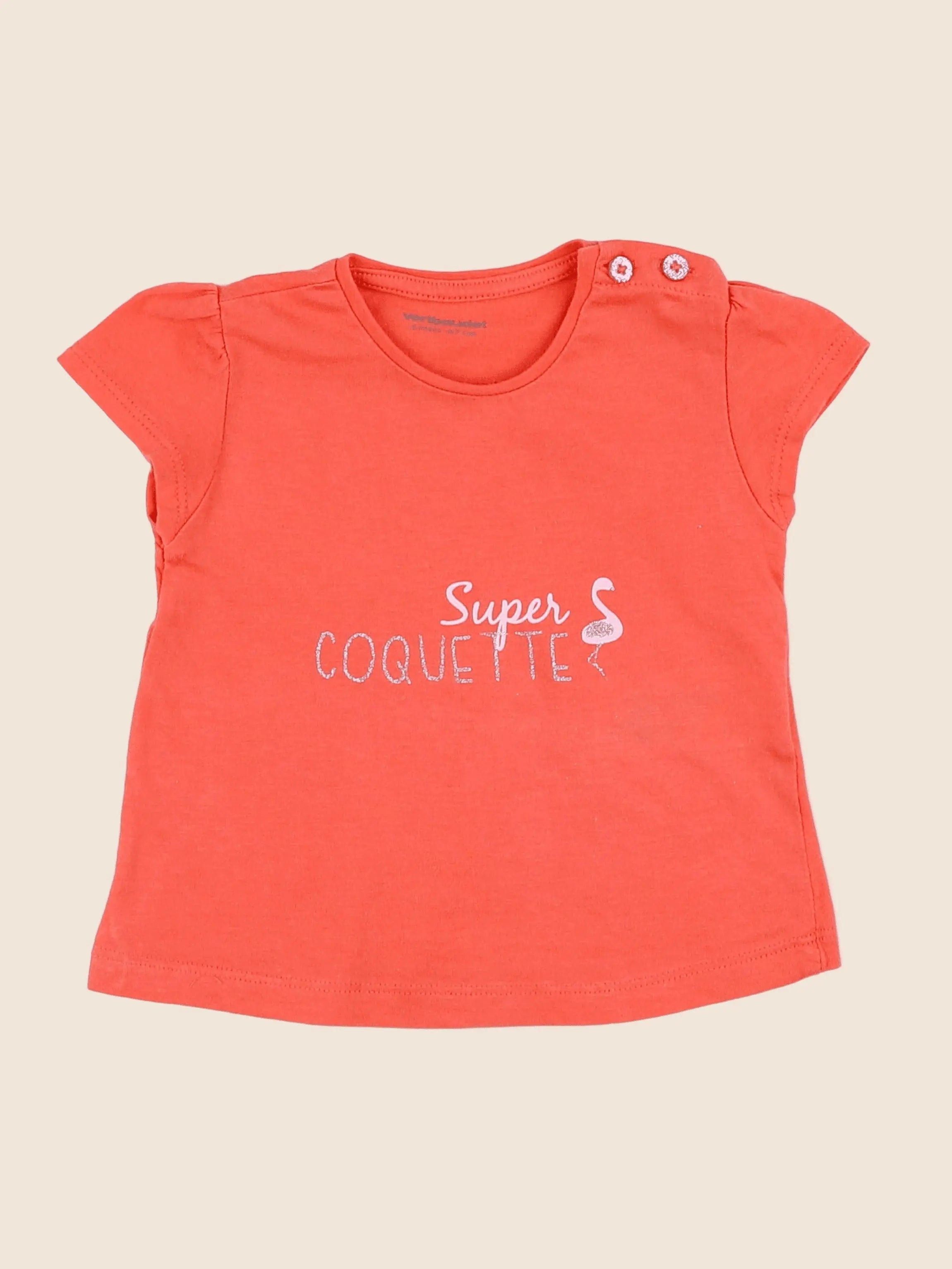 Vertbaudet - tee-shirt orange - 6 mois