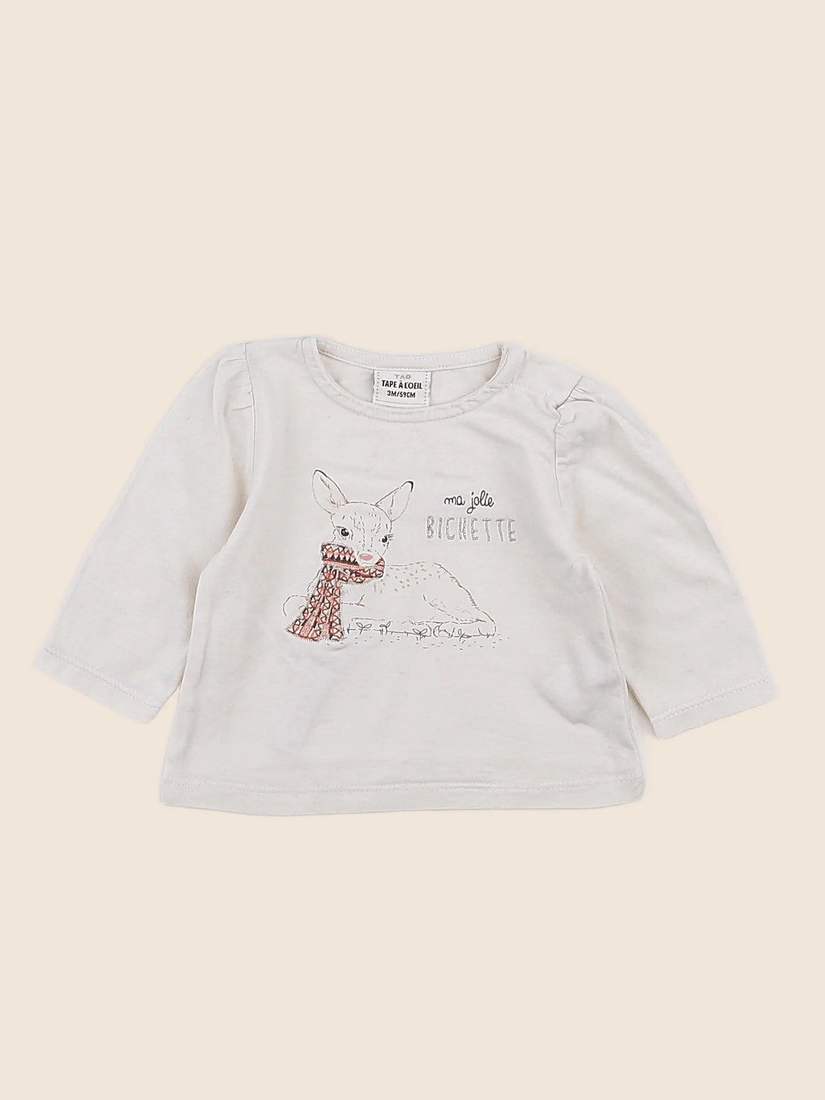 Tape à l'oeil - tee-shirt beige - 3 mois