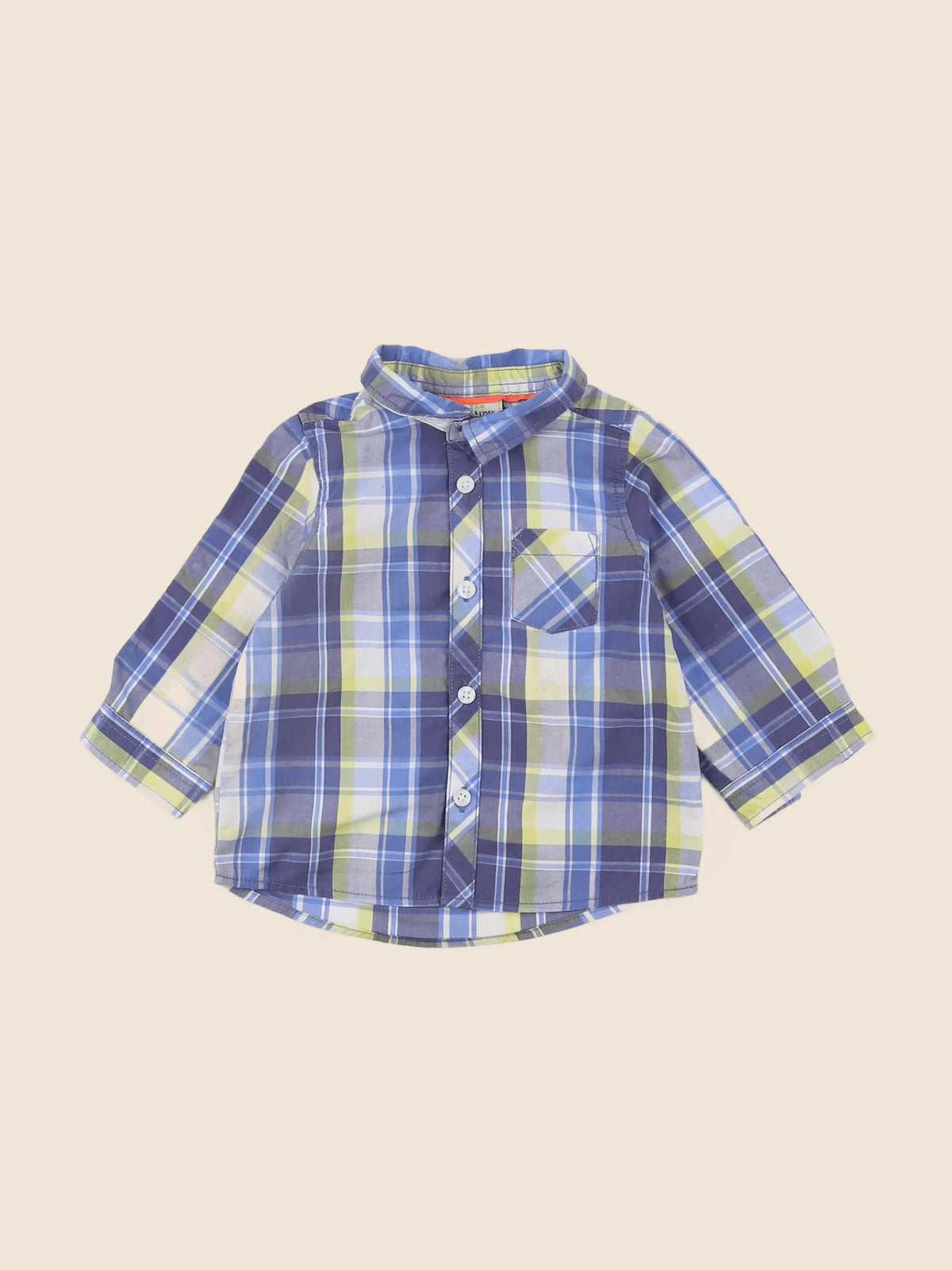 Tape à l'oeil - chemise bleu, jaune - 9 mois