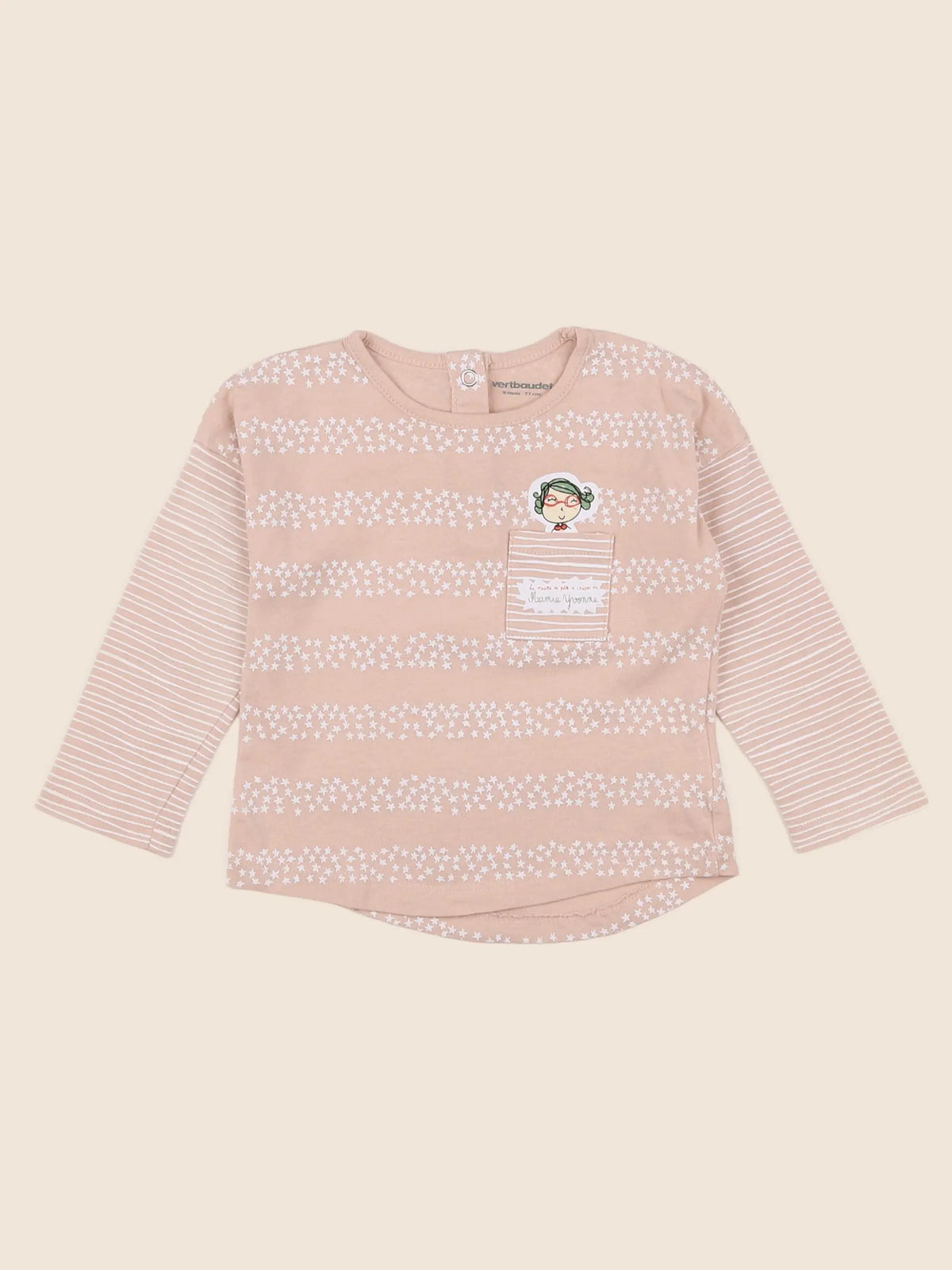 Vertbaudet - tee-shirt rose - 9 mois
