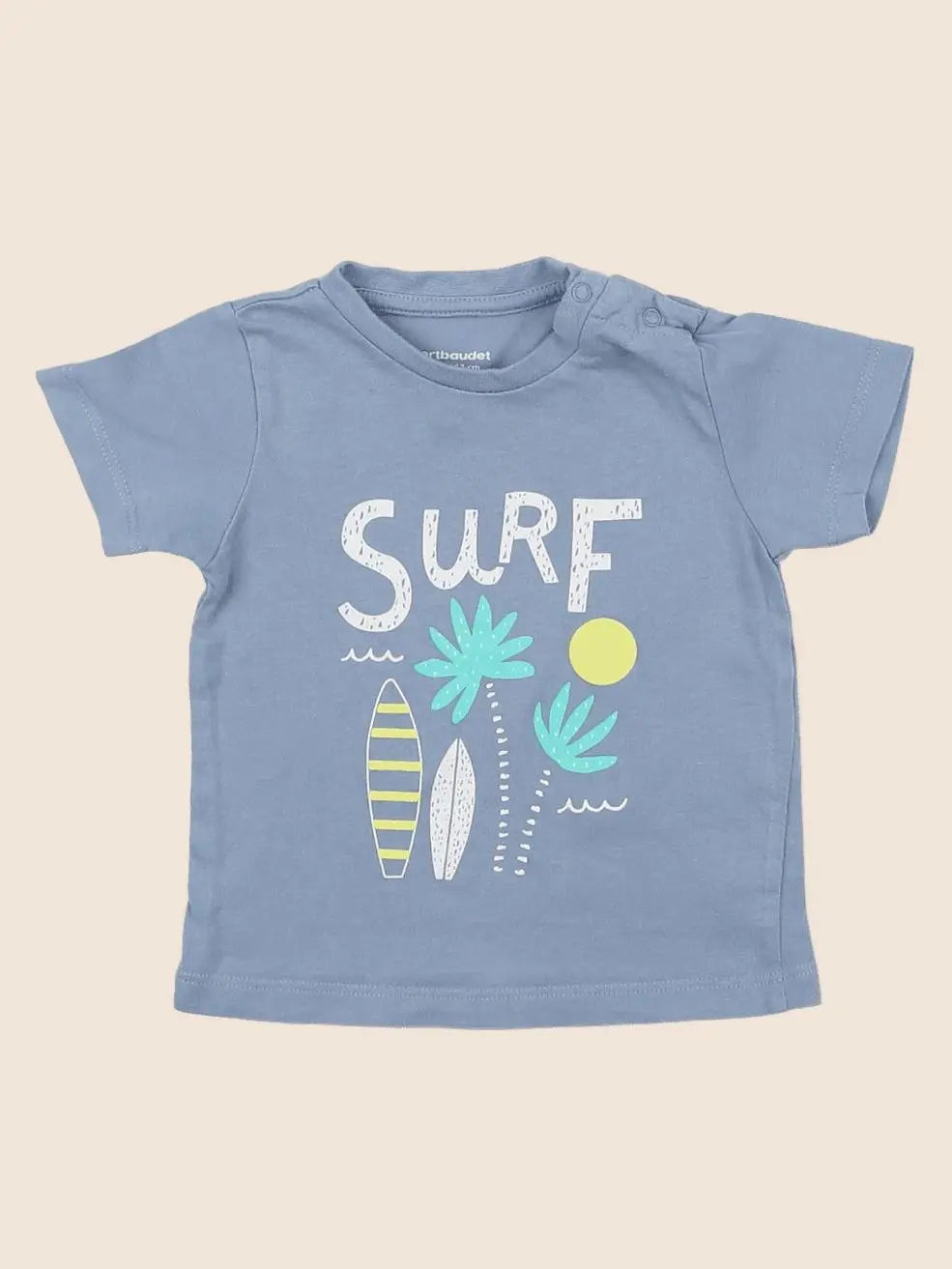 Vertbaudet - tee-shirt bleu - 6 mois