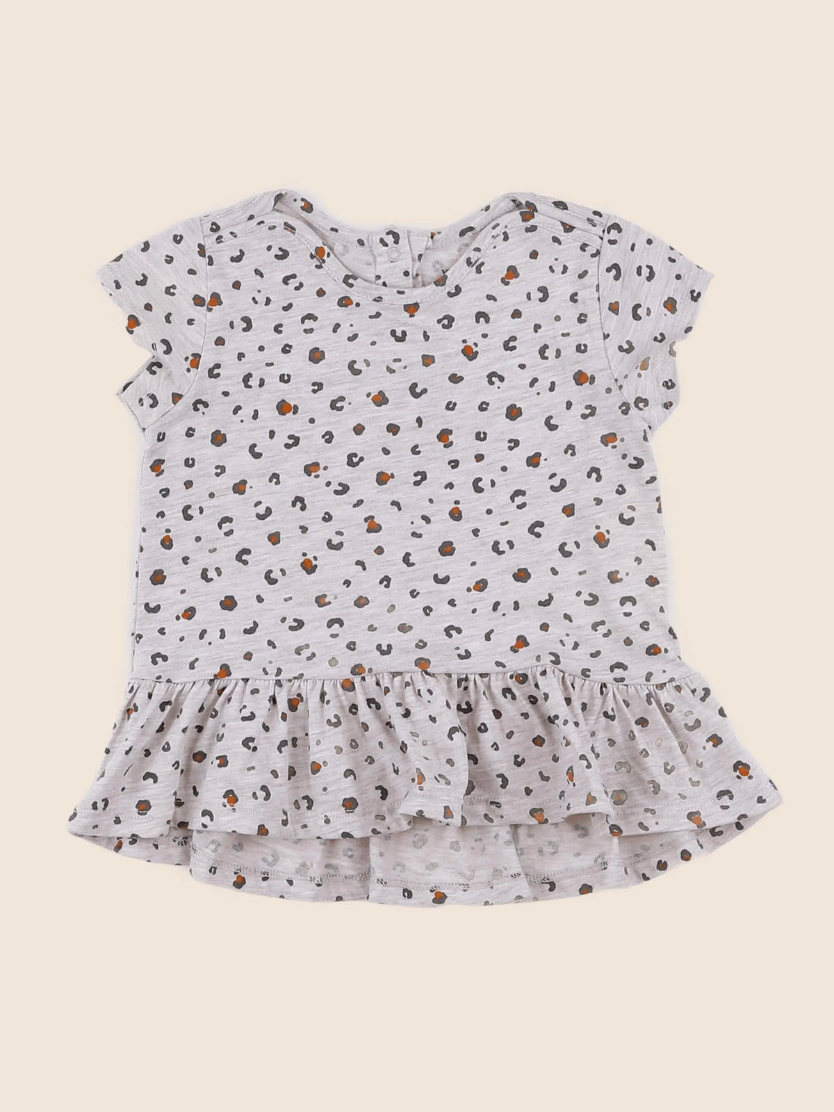 Vertbaudet - robe beige, gris - 18 mois
