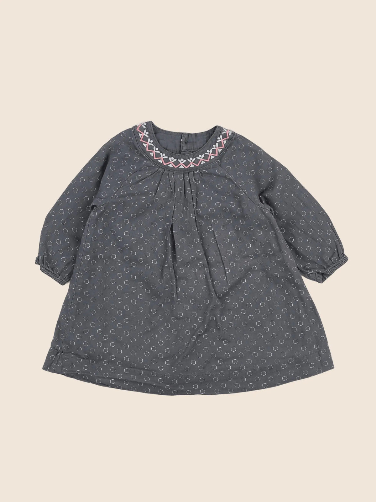 Vertbaudet - robe gris - 9 mois