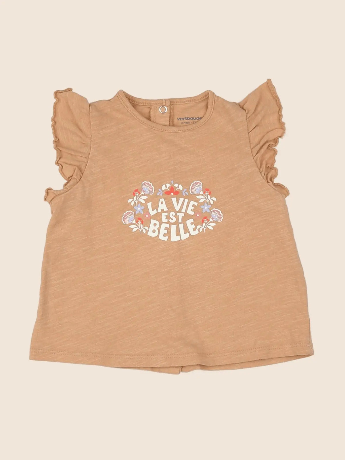 Vertbaudet - tee-shirt orange - 9 mois
