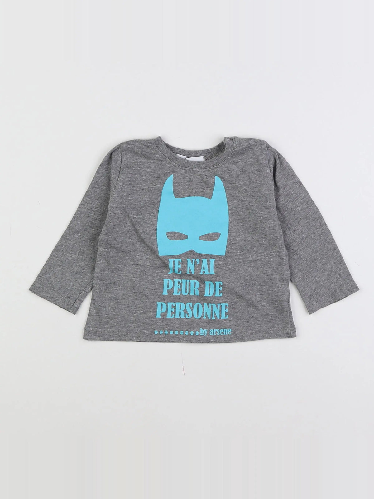 Arsène et les pipelettes - tee-shirt bleu, gris - 6 mois