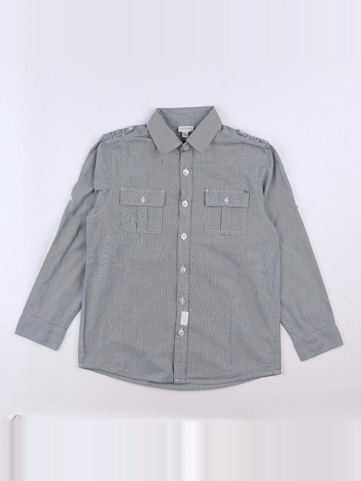 Vertbaudet - chemise blanc, bleu - 10 ans