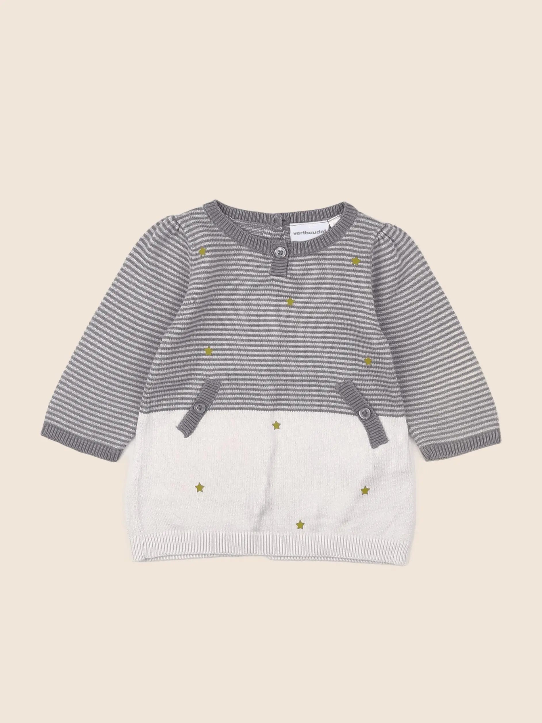 Vertbaudet - robe gris - 3 mois