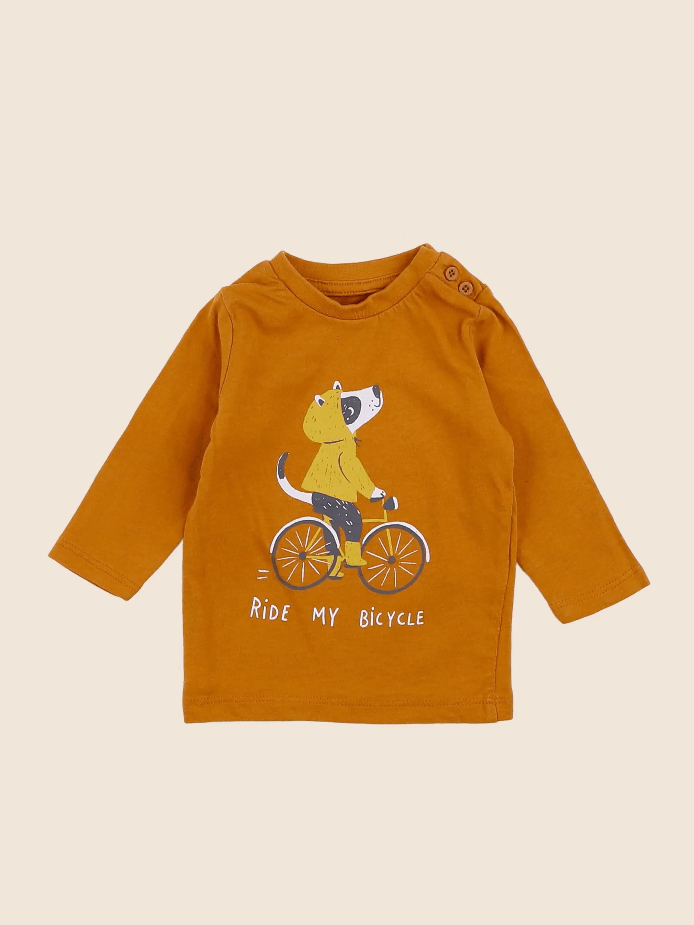 Vertbaudet - tee-shirt marron - 3 mois