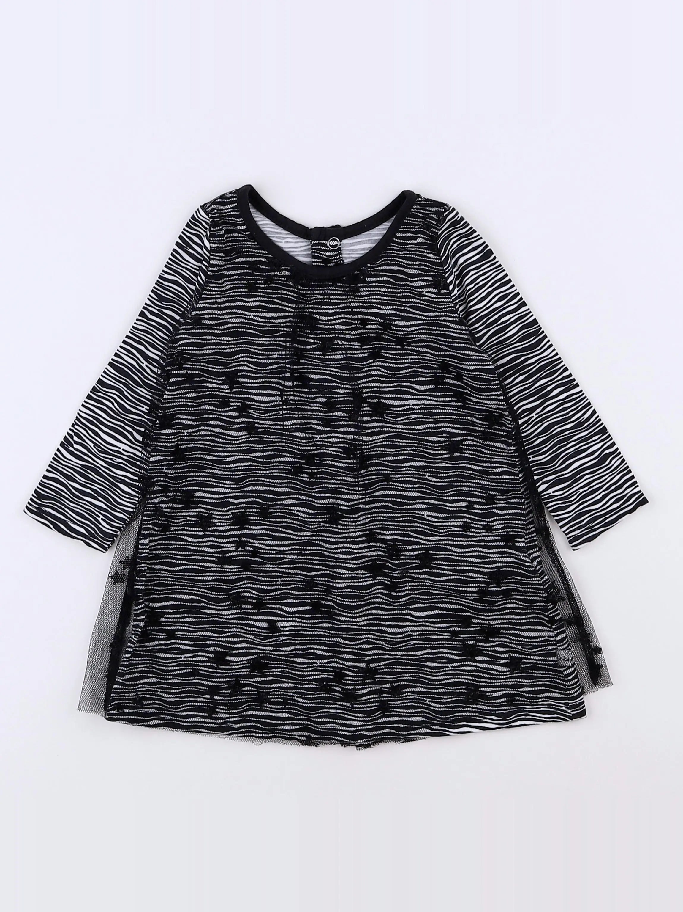 IKKS - robe blanc, noir - 6 mois