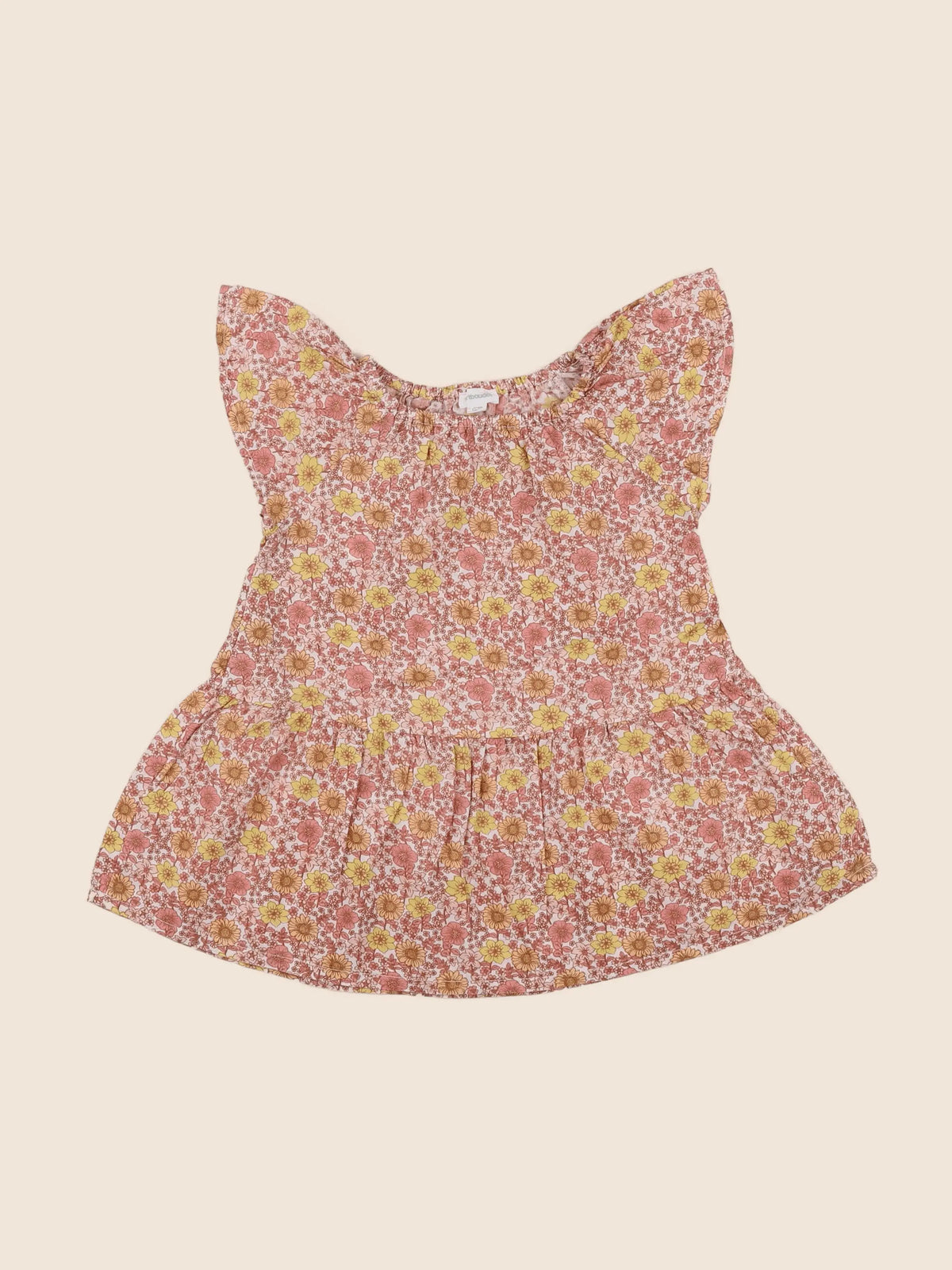 Vertbaudet - robe orange, rose - 12 mois