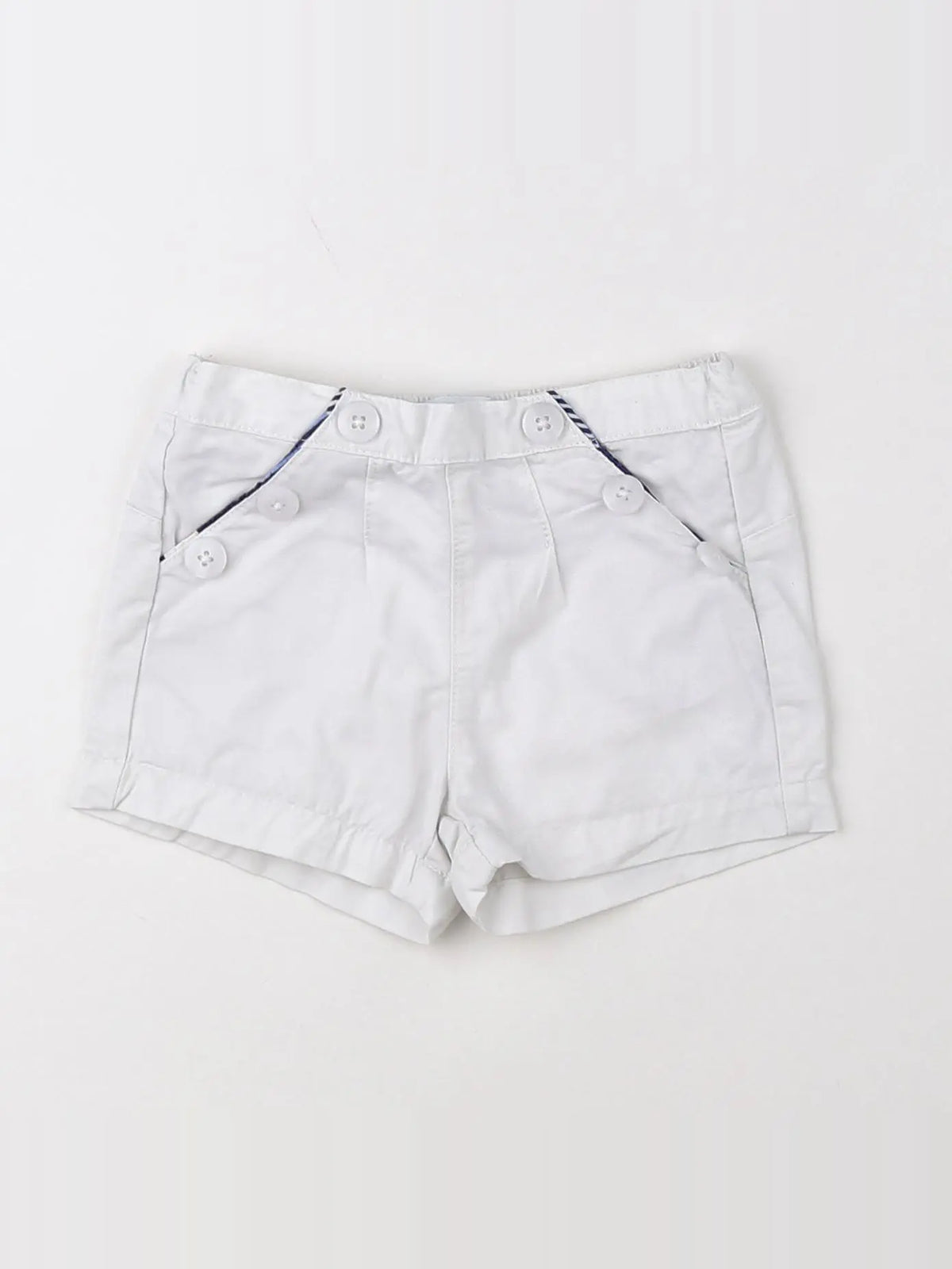Vertbaudet - short blanc, bleu - 9 mois