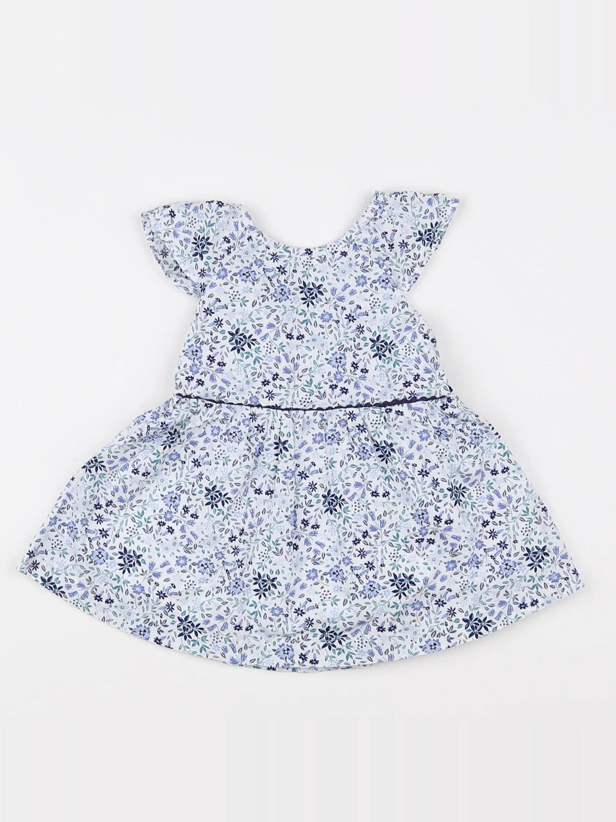 Vertbaudet - robe blanc, bleu - 3 mois