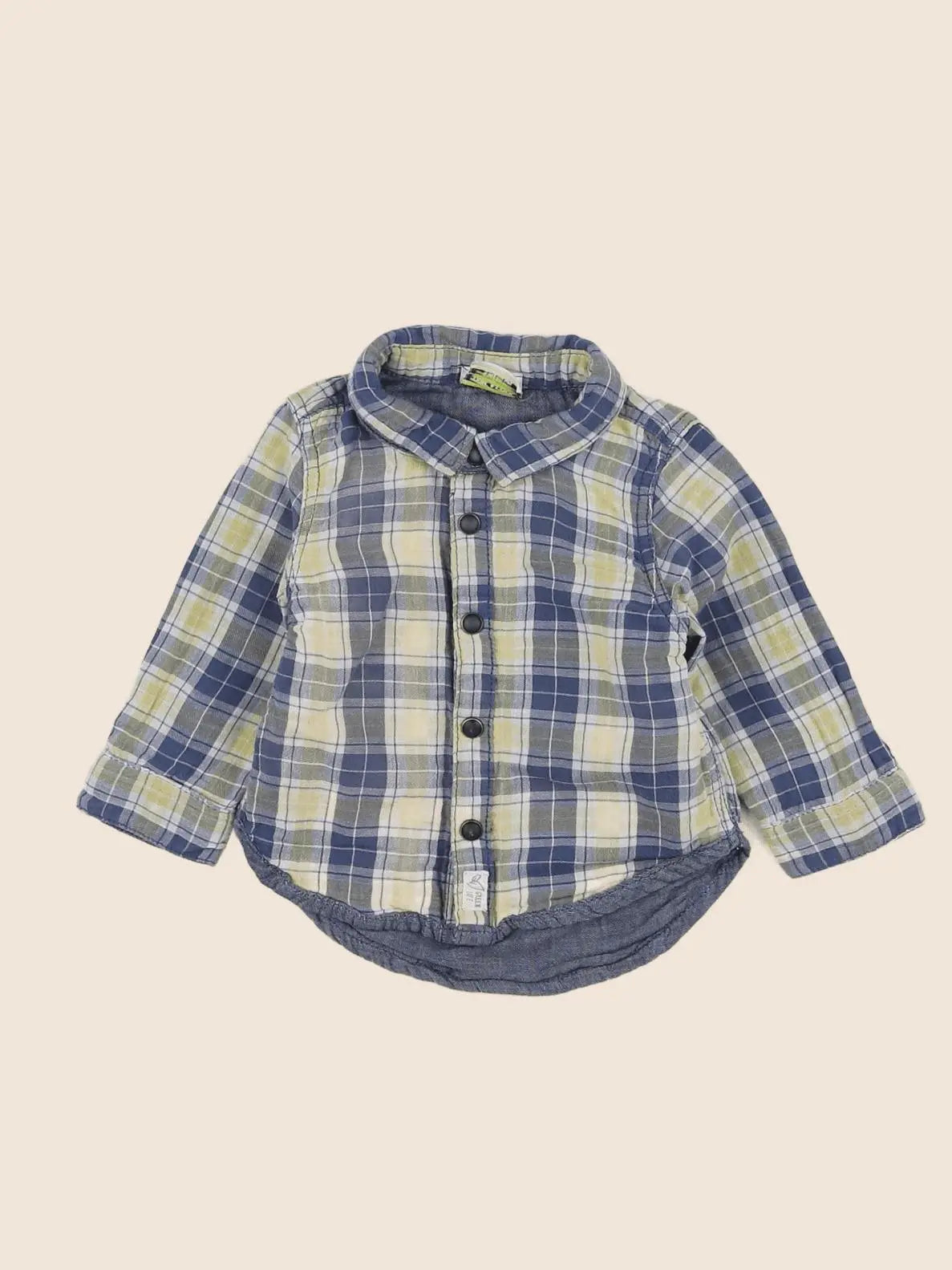 Tape à l'oeil - chemise bleu, jaune - 6 mois